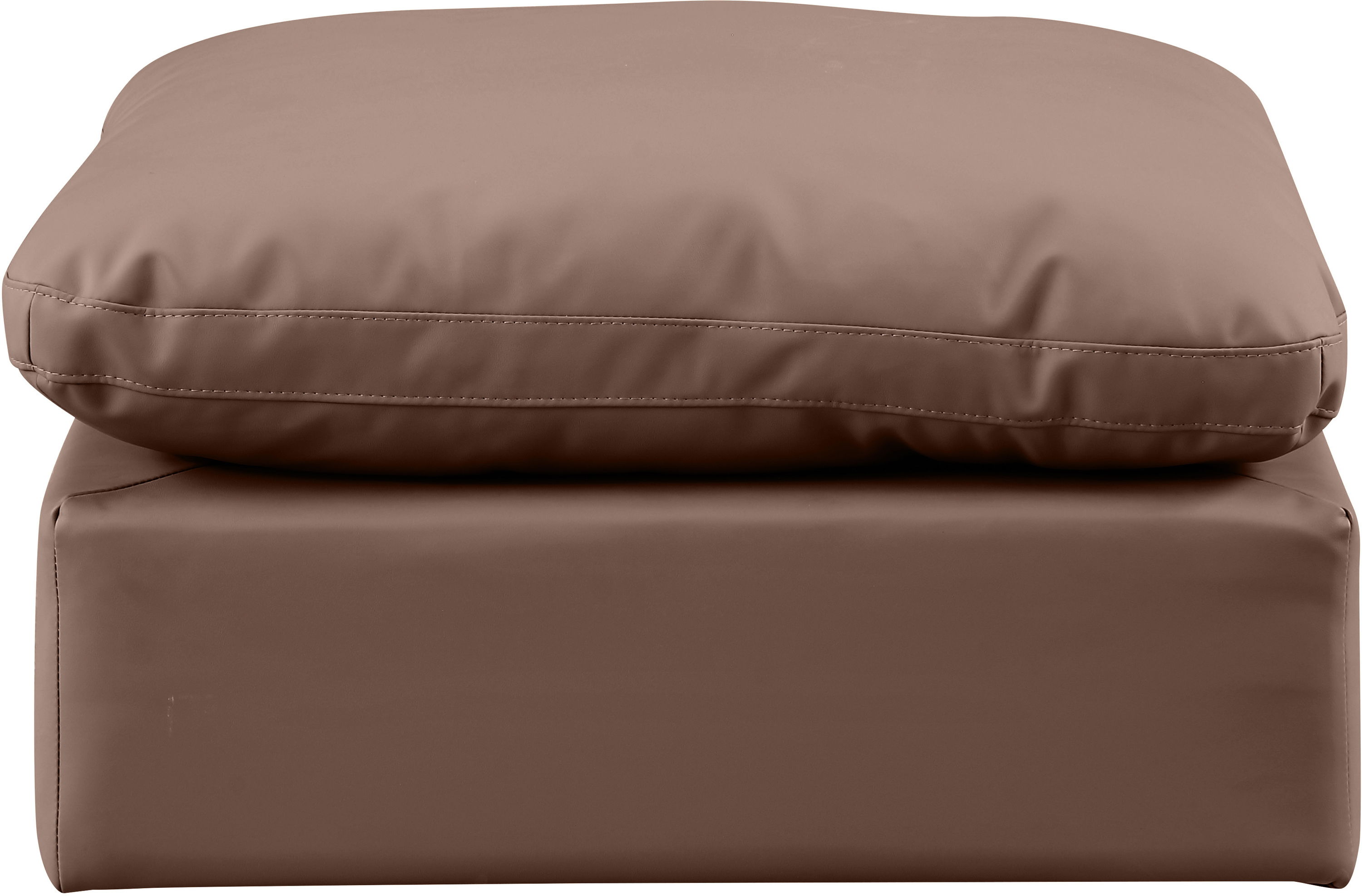Indulge - Faux Leather Ottoman - Brown