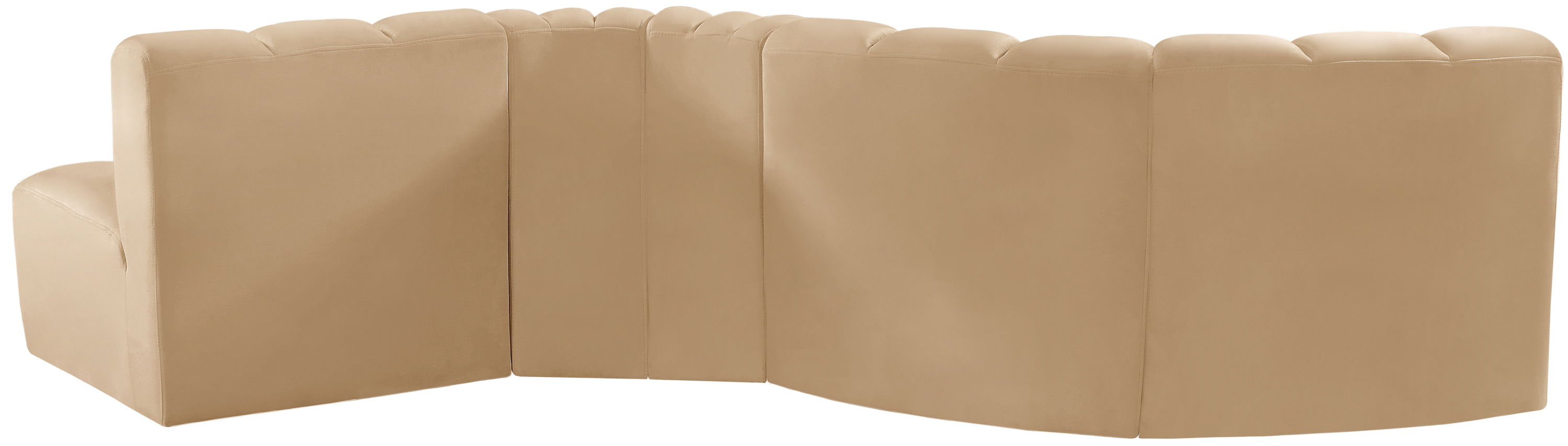 Arc - Velvet 5 Piece Modular Sofa - Camel