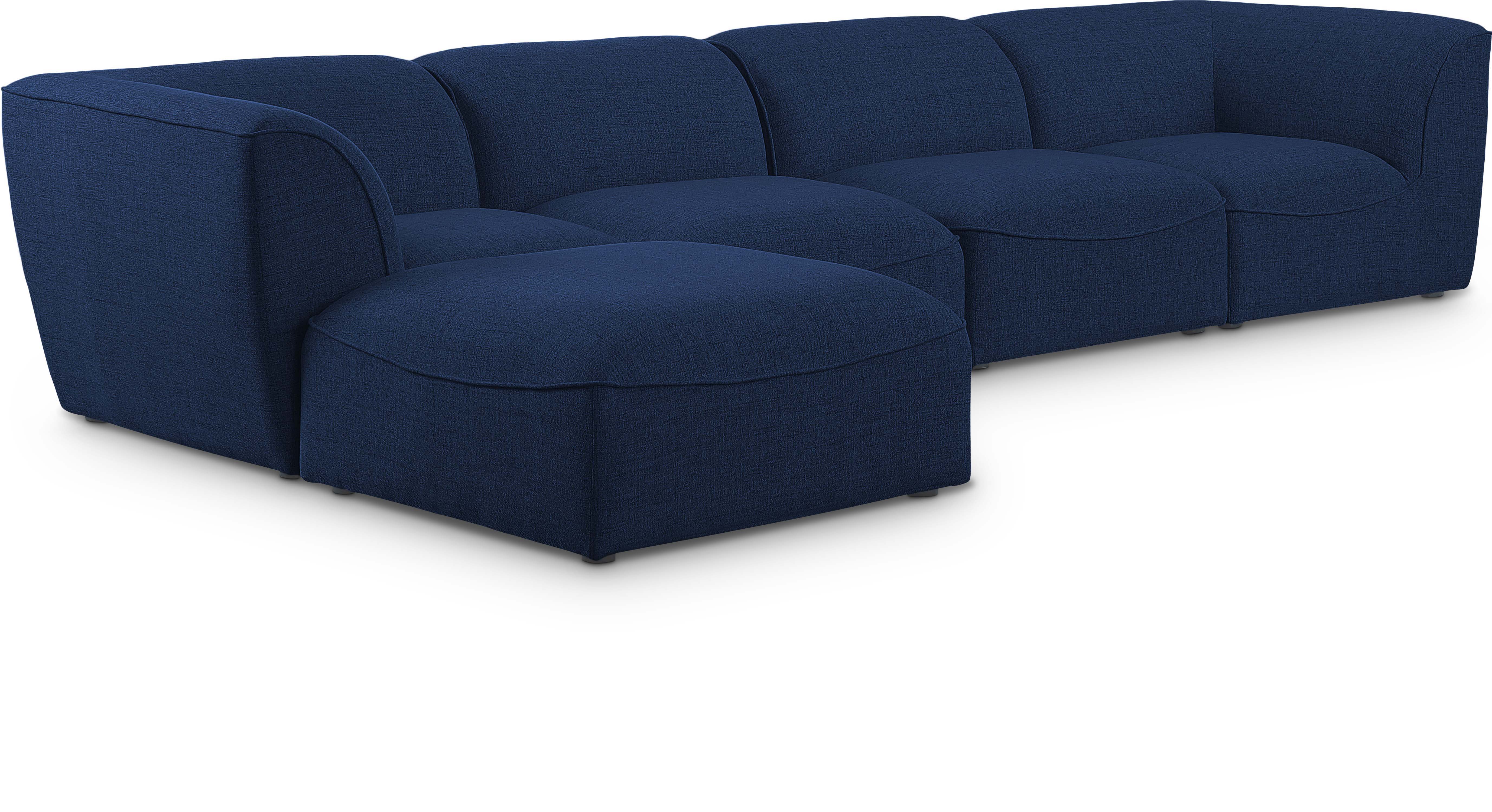 Miramar - 5 Piece Modular Sectional With Chaise - Navy