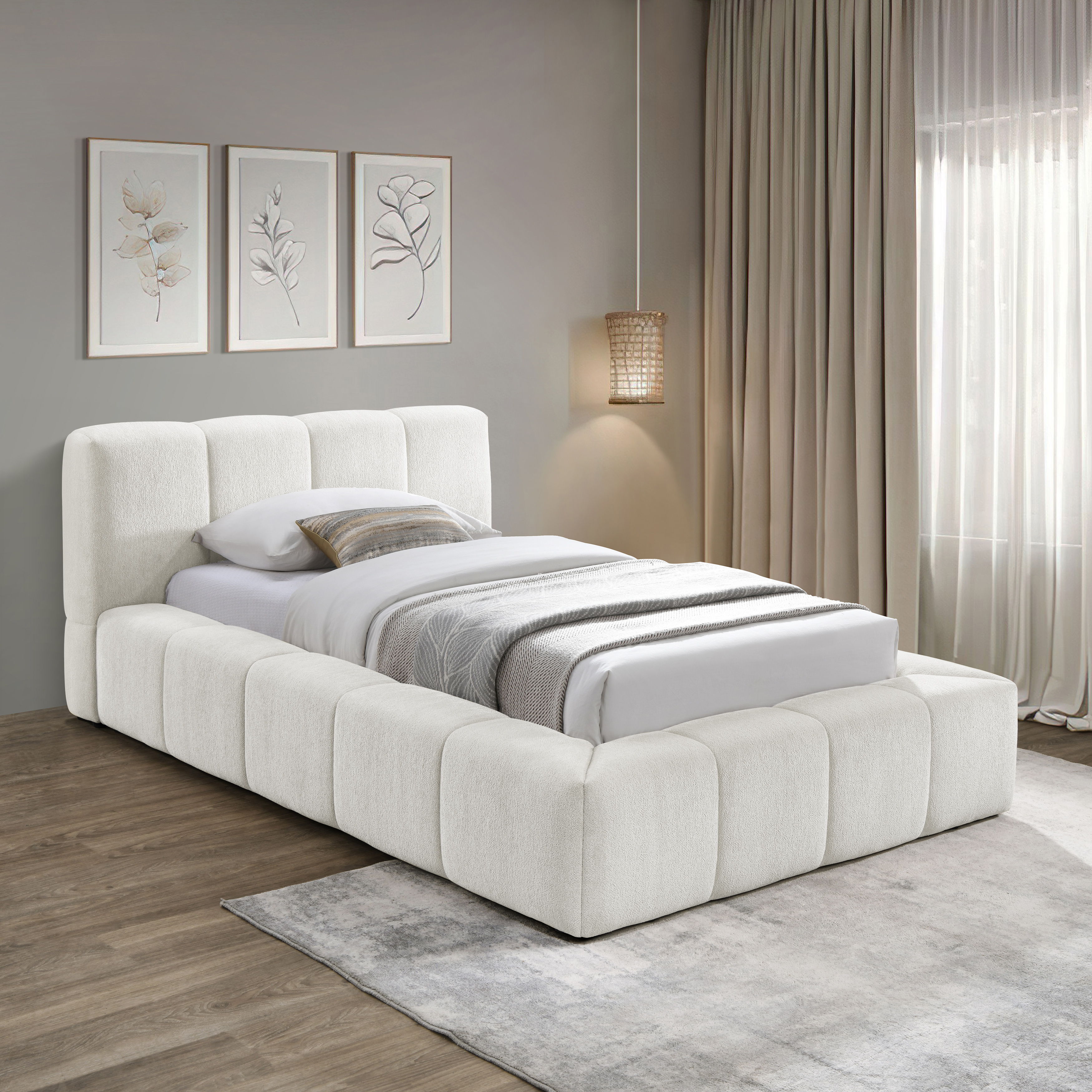 Carlin - Twin Bed - Cream