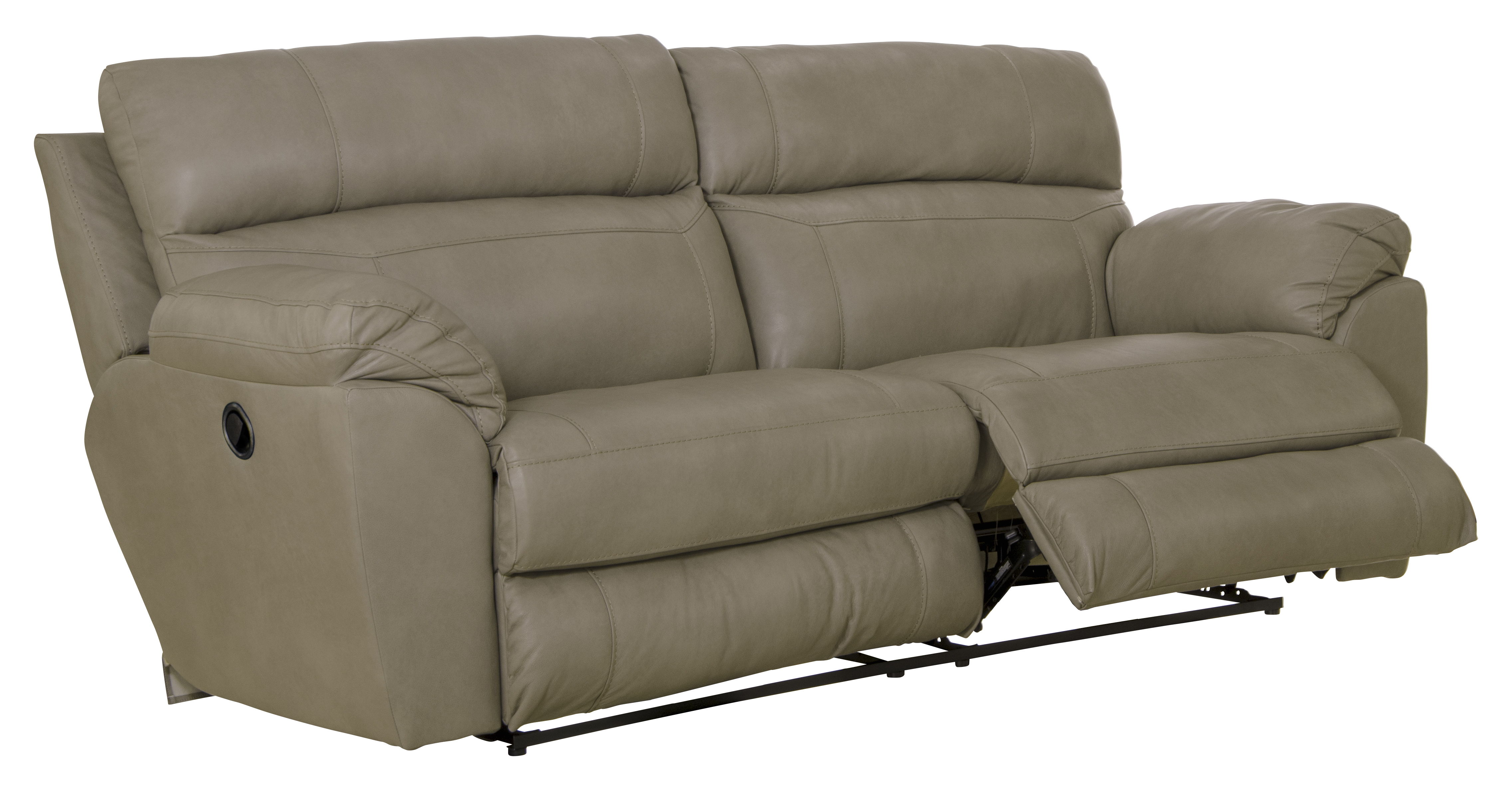 Costa - Top Grain Italian Leather Lay Flat Reclining Sofa - Putty