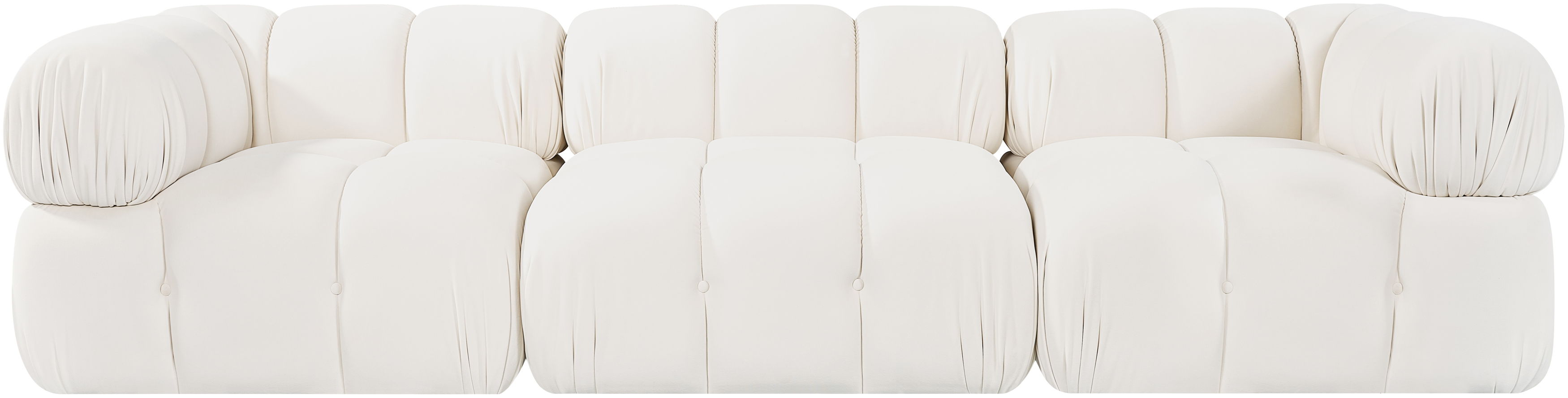 Orin - Velvet Performance Fabric Upholstered 3 pc. Modular Sofa - Cream