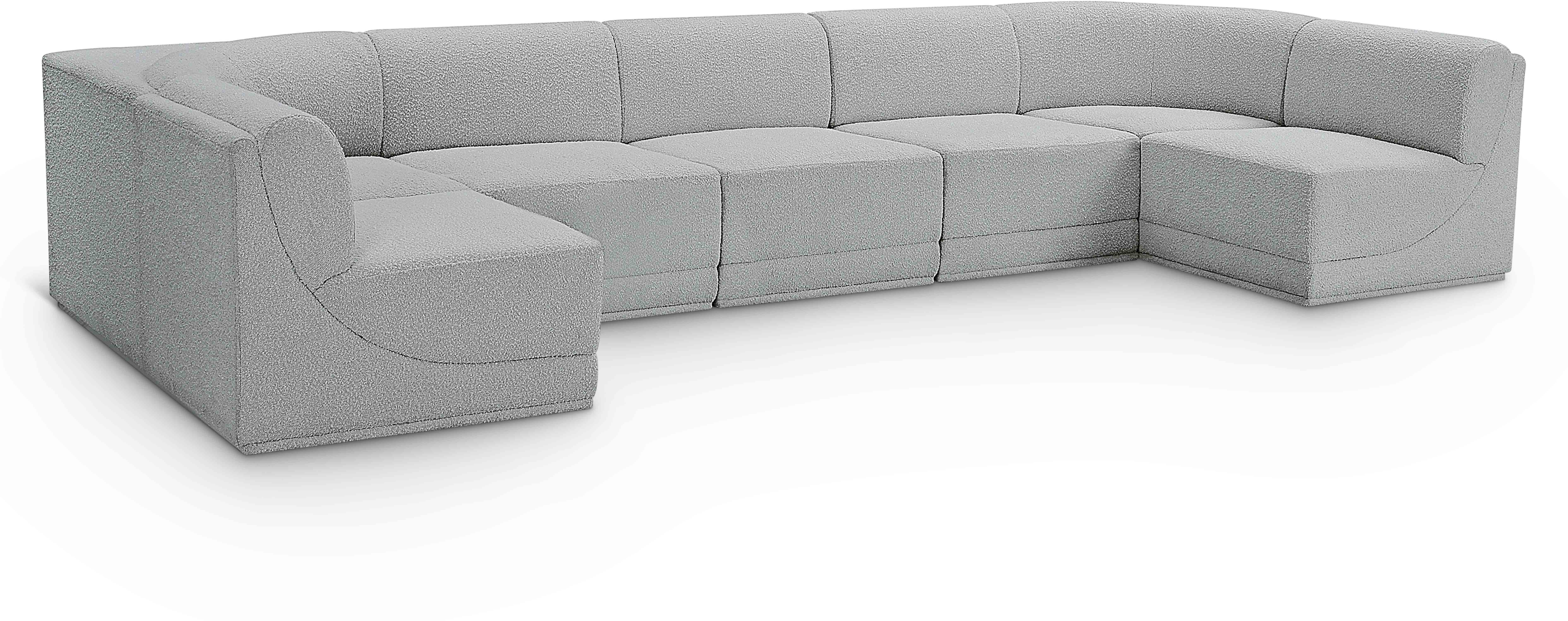 Ollie - 7 Piece Modular U-Shaped Sectional - Gray