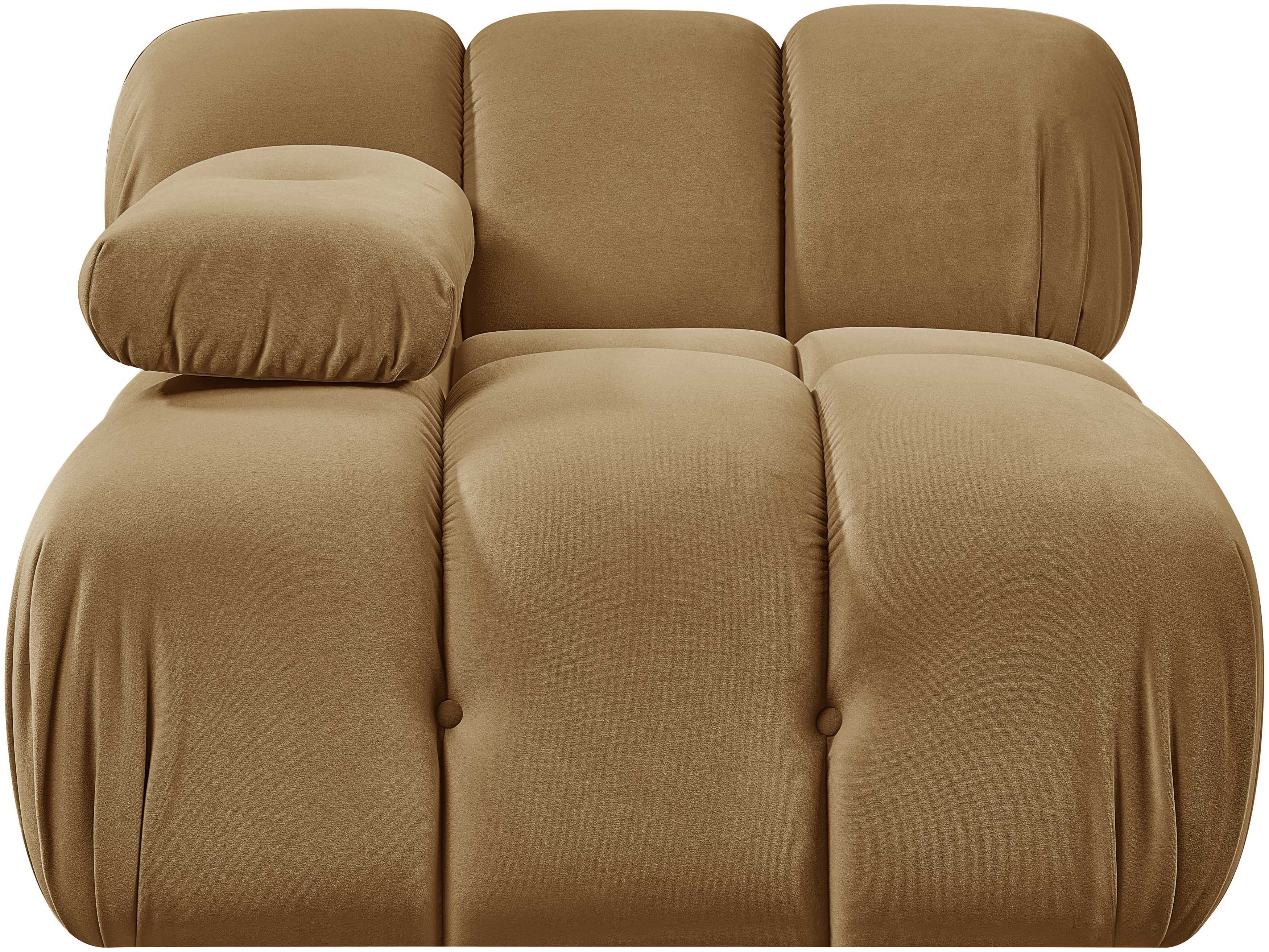 Orin - Velvet Performance Fabric Upholstered Modular Chair - Saddle