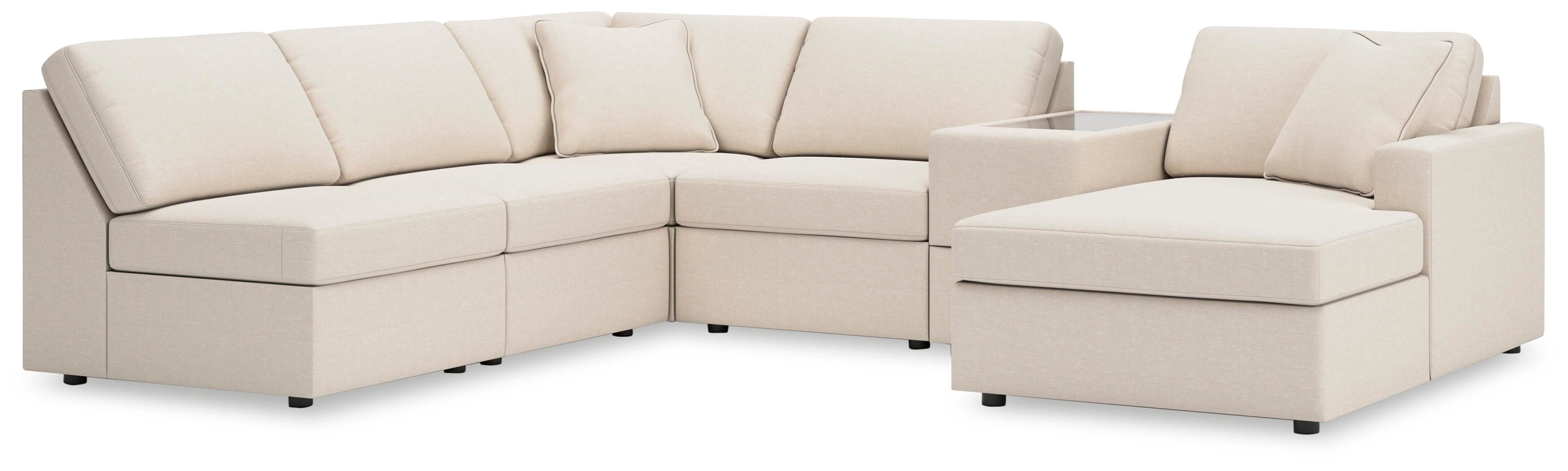 Modmax – 6-Piece Sectional With Raf Corner Chaise And Storage Console – Oyster