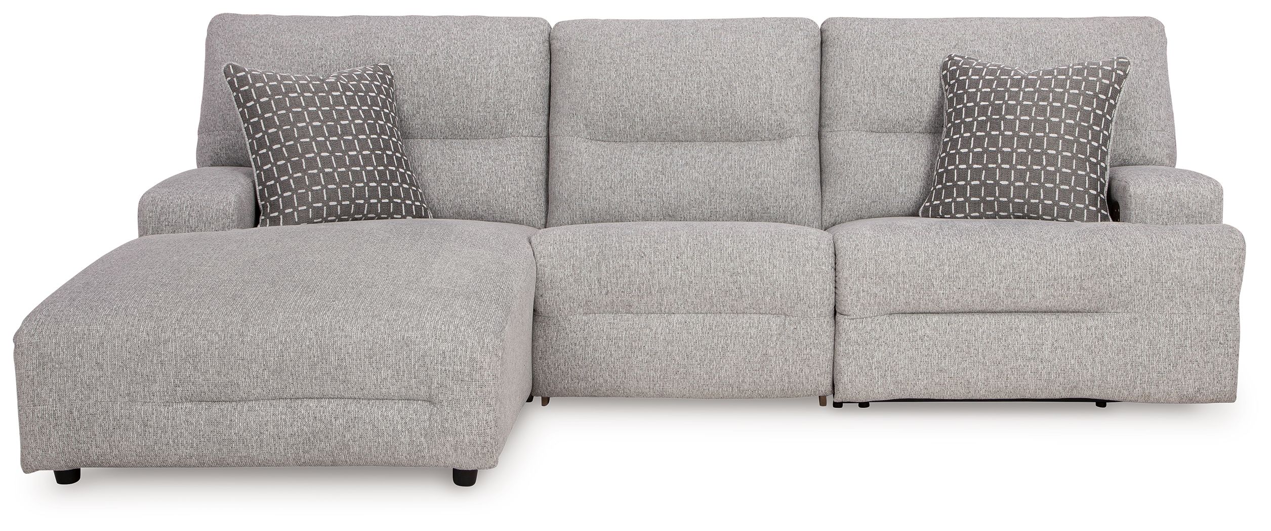 Ashley Furniture Acklen Place - 3-Piece Power Reclining Sectional With LAF Power Reclining Back Chaise - Pewter - Image 6