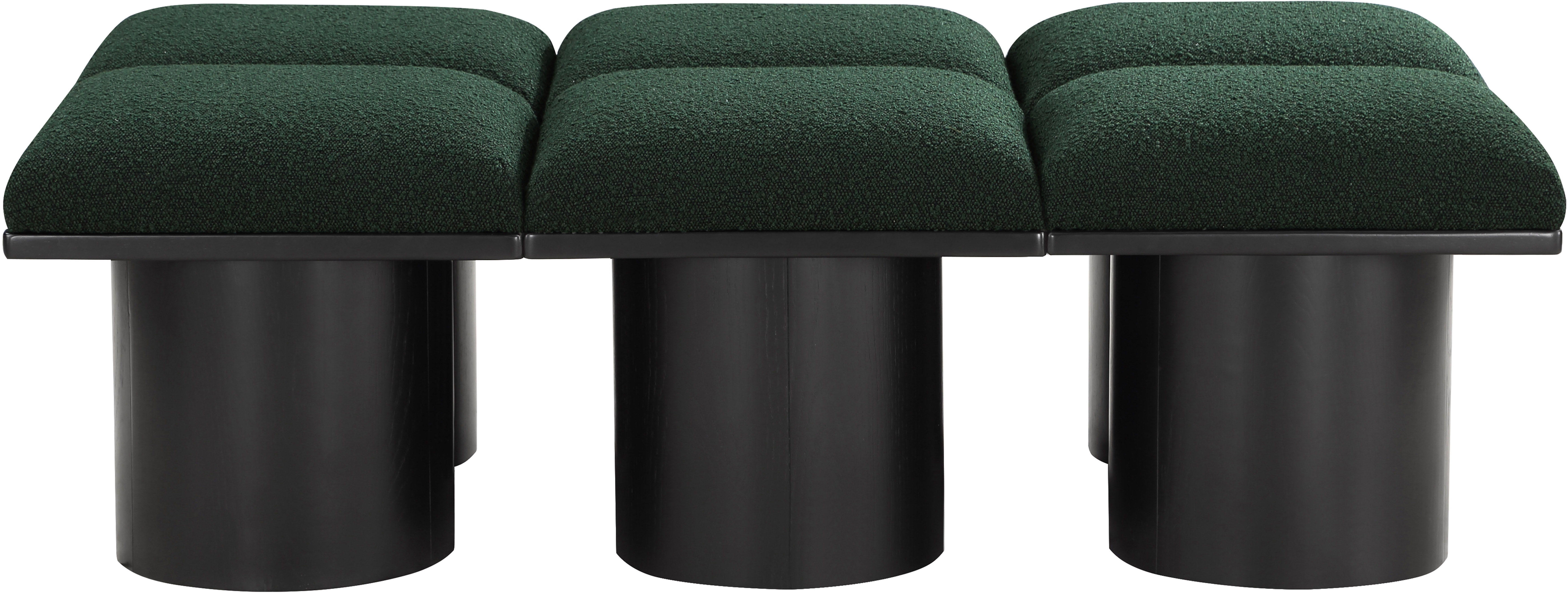 Pavilion - 54" 6 Piece Modular Bench With Black Base - Green