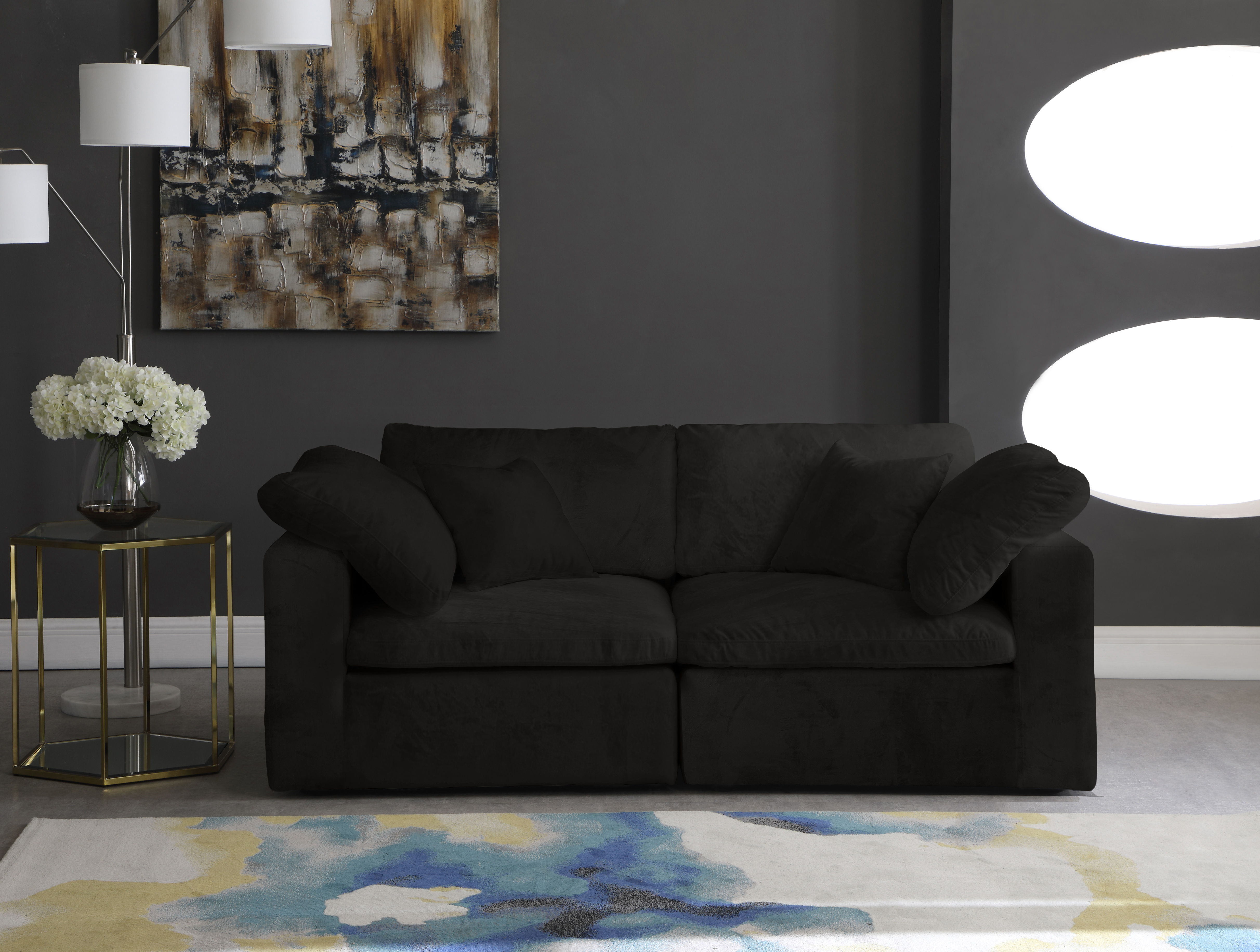 Cozy - Modular 2 Piece Sofa - Black
