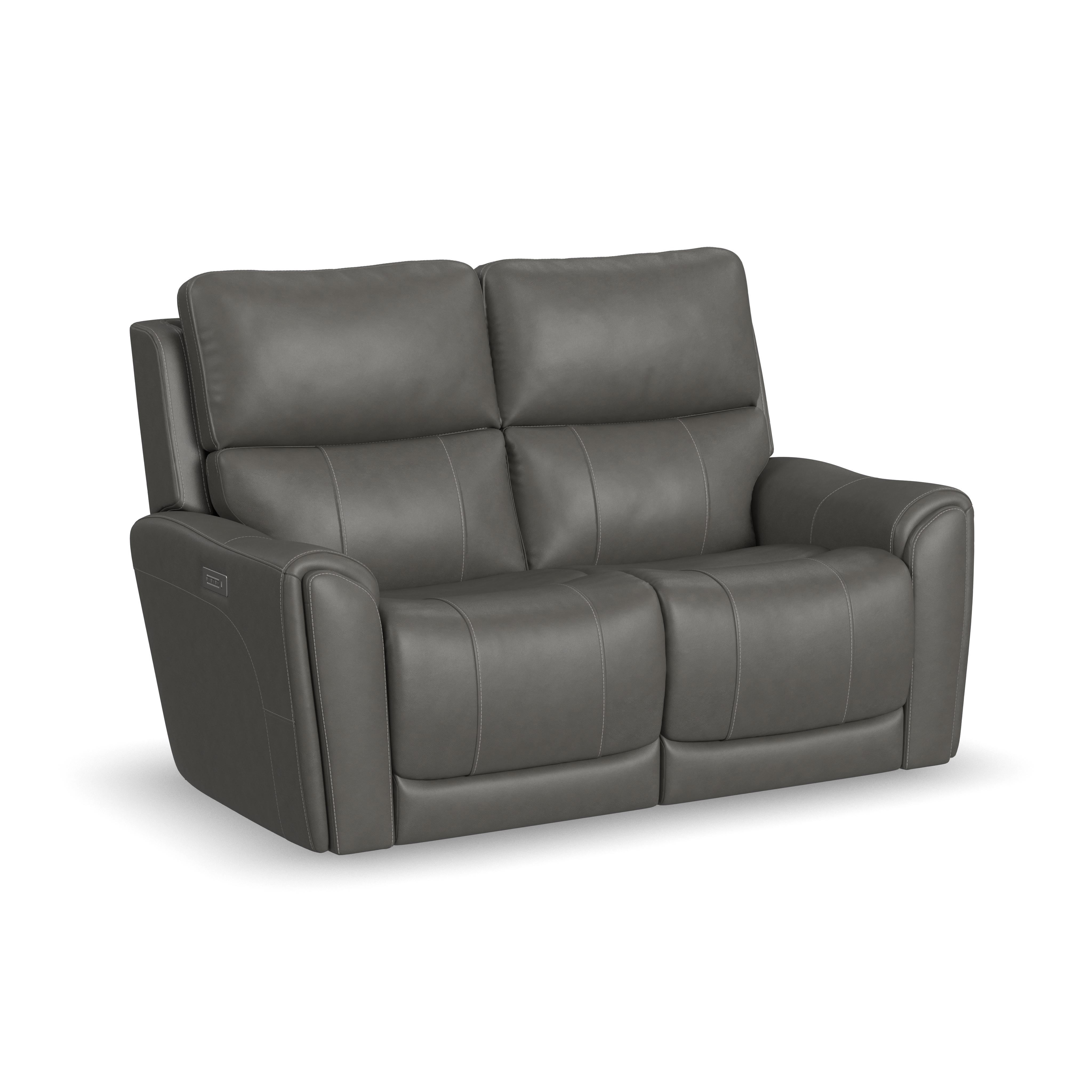 Carter - Power Reclining Loveseat With Power Headrests & Lumbar - Smoke, dark gray