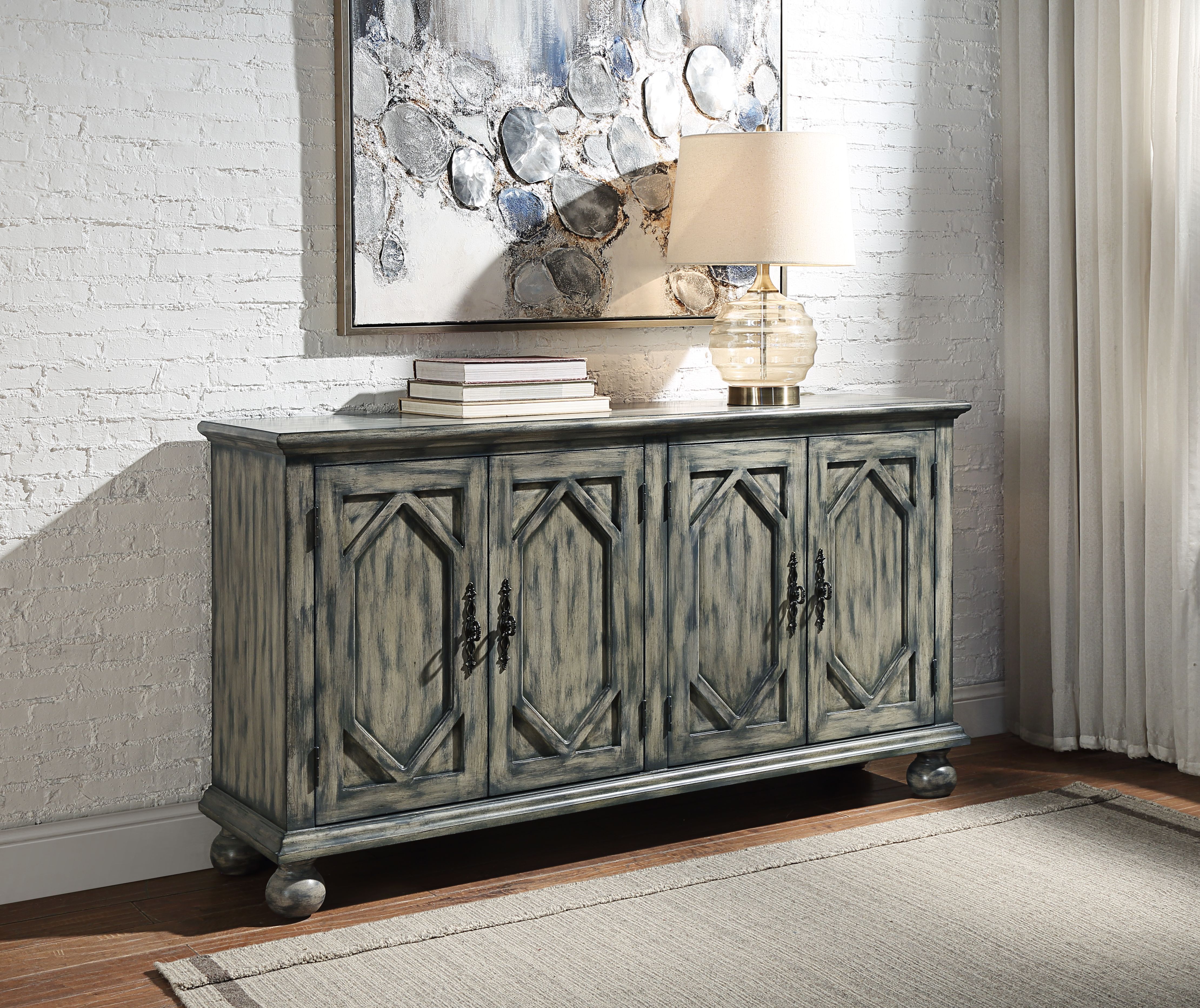 Pavan - Console Cabinet - Rustic Gray, dark gray, view 3