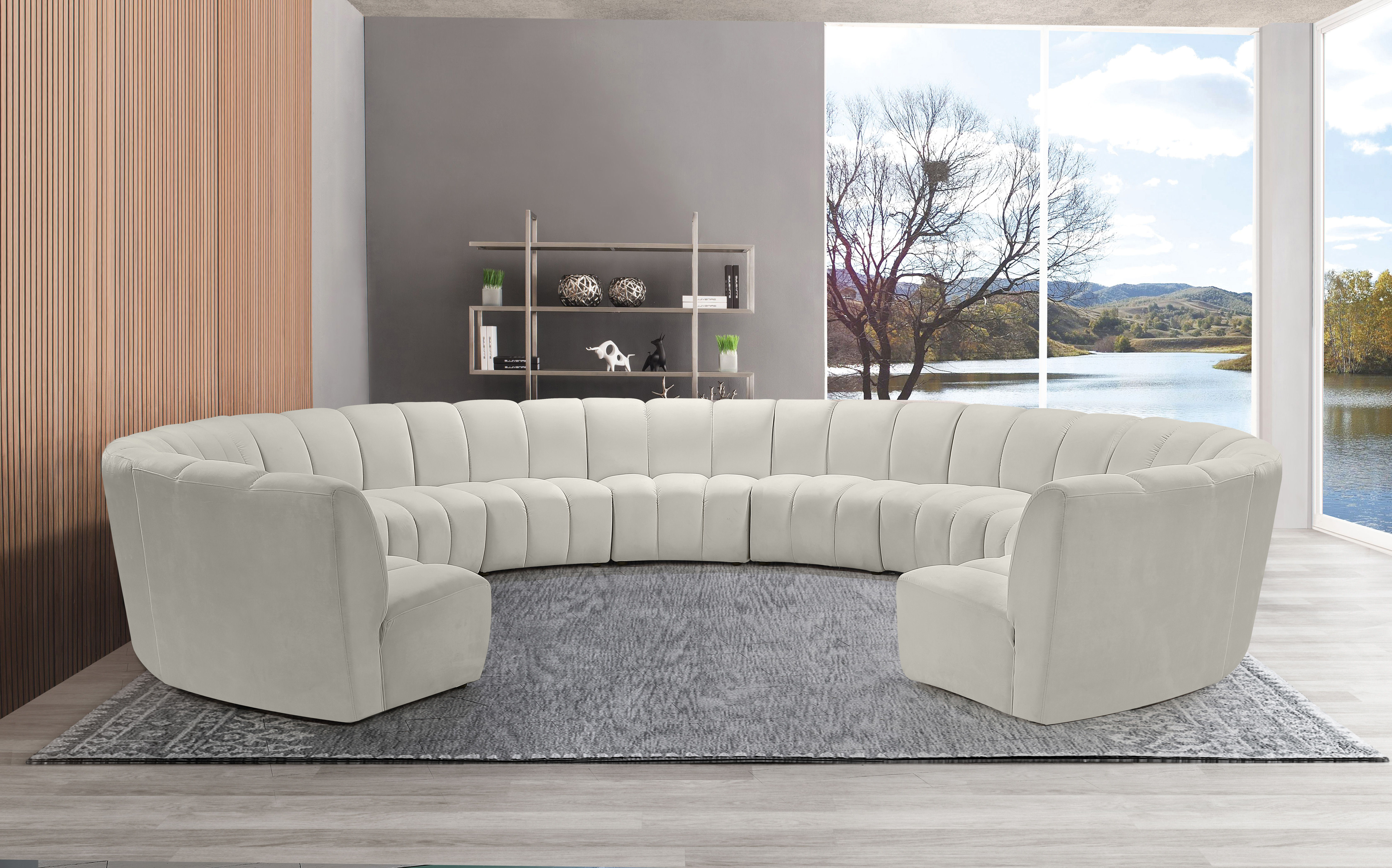 Infinity - 11 Piece Fabric Modular Sectional - Cream
