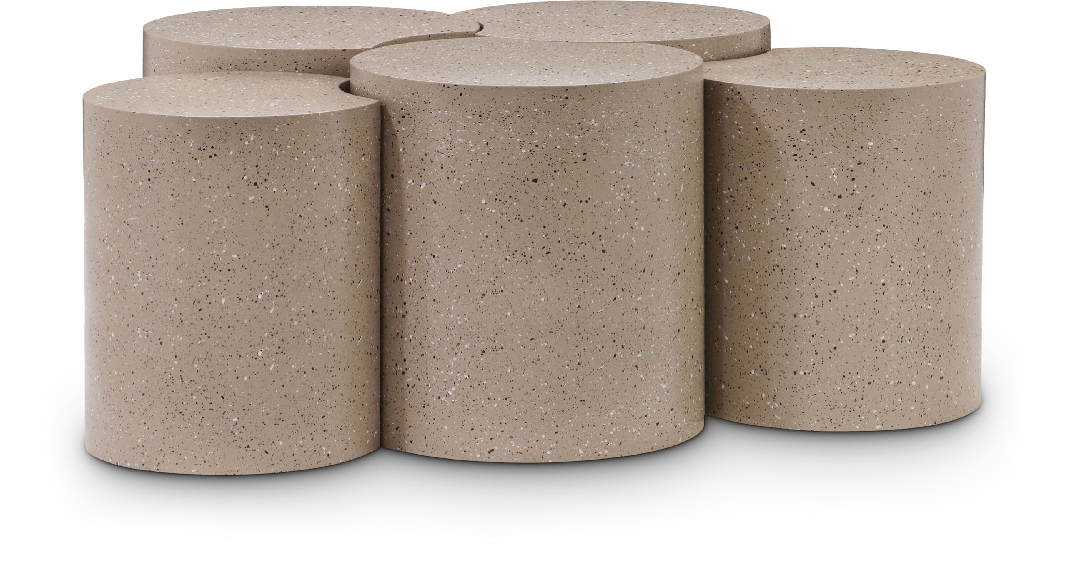 Dimple - 5 Piece Modular Coffee Table - Taupe Terazzo