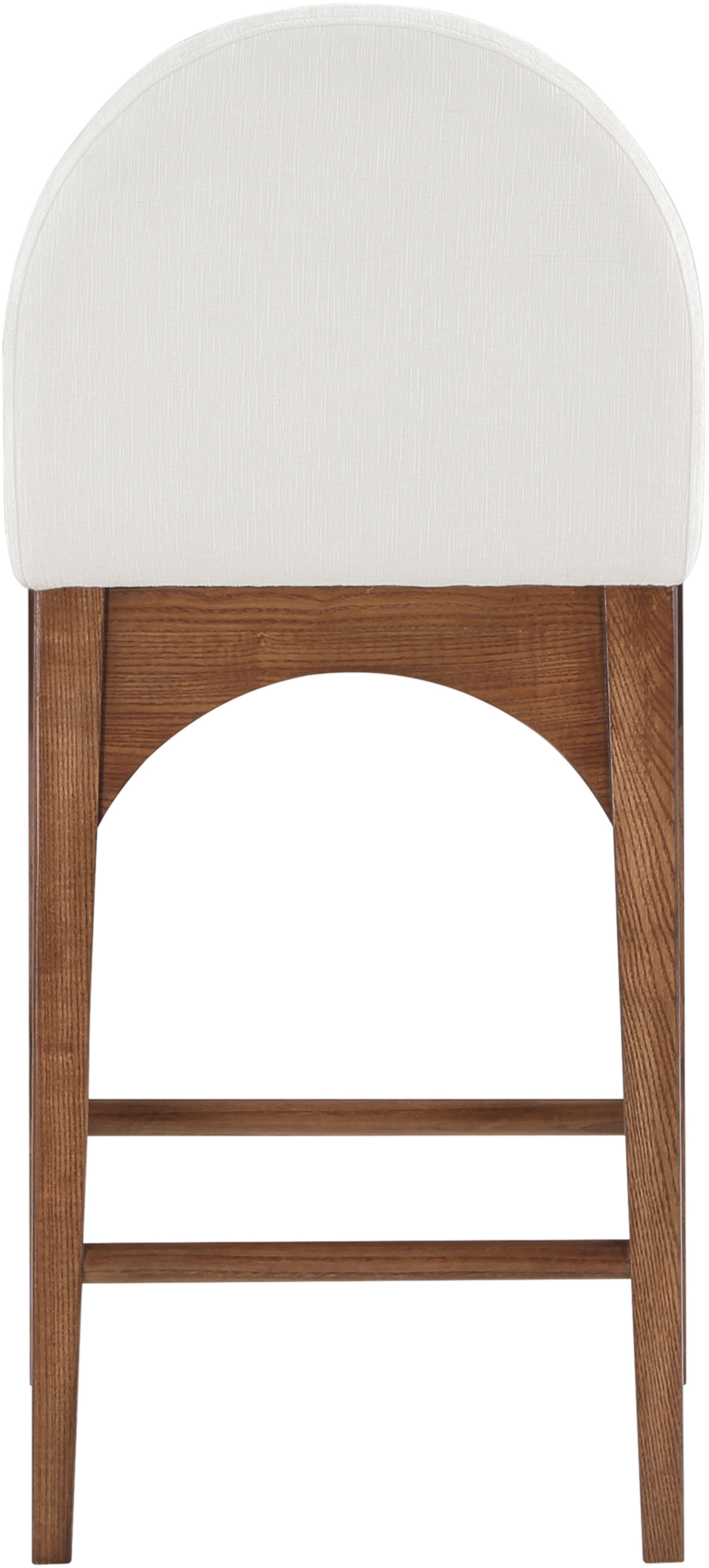 Waldorf - Chenille Stool With Brown Legs - Cream