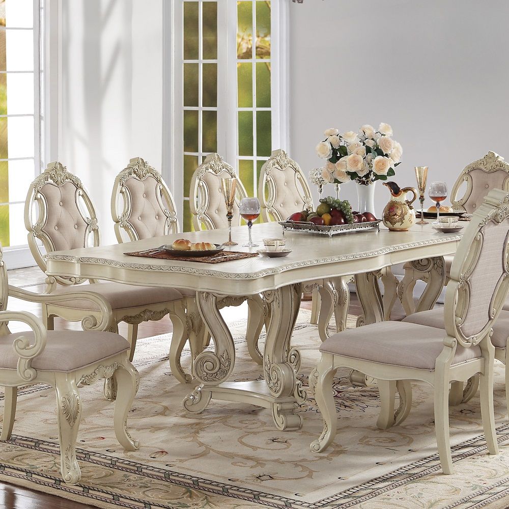 Ragenardus - Dining Table With Leaf - Antique White, beige