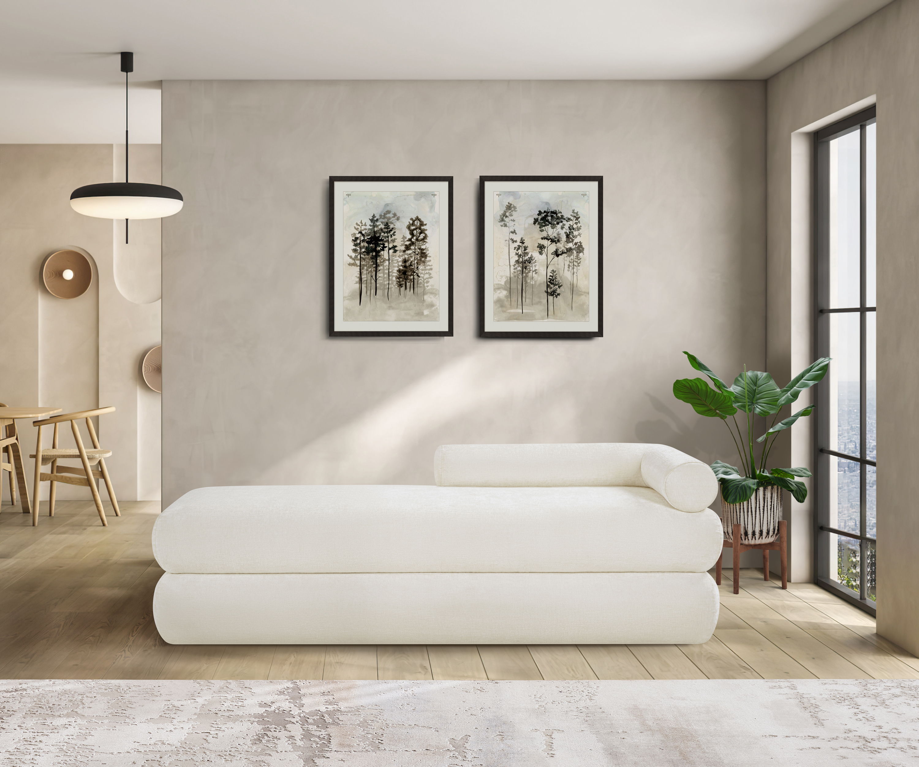 Kennedy - Chenille Bench - Cream