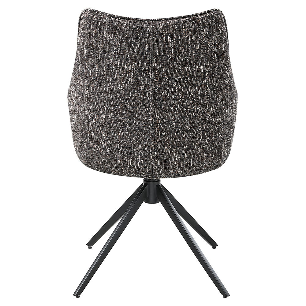 Malika - Side Chair With Swivel (Set of 2) - Brown Chenille, dark brown, view 4