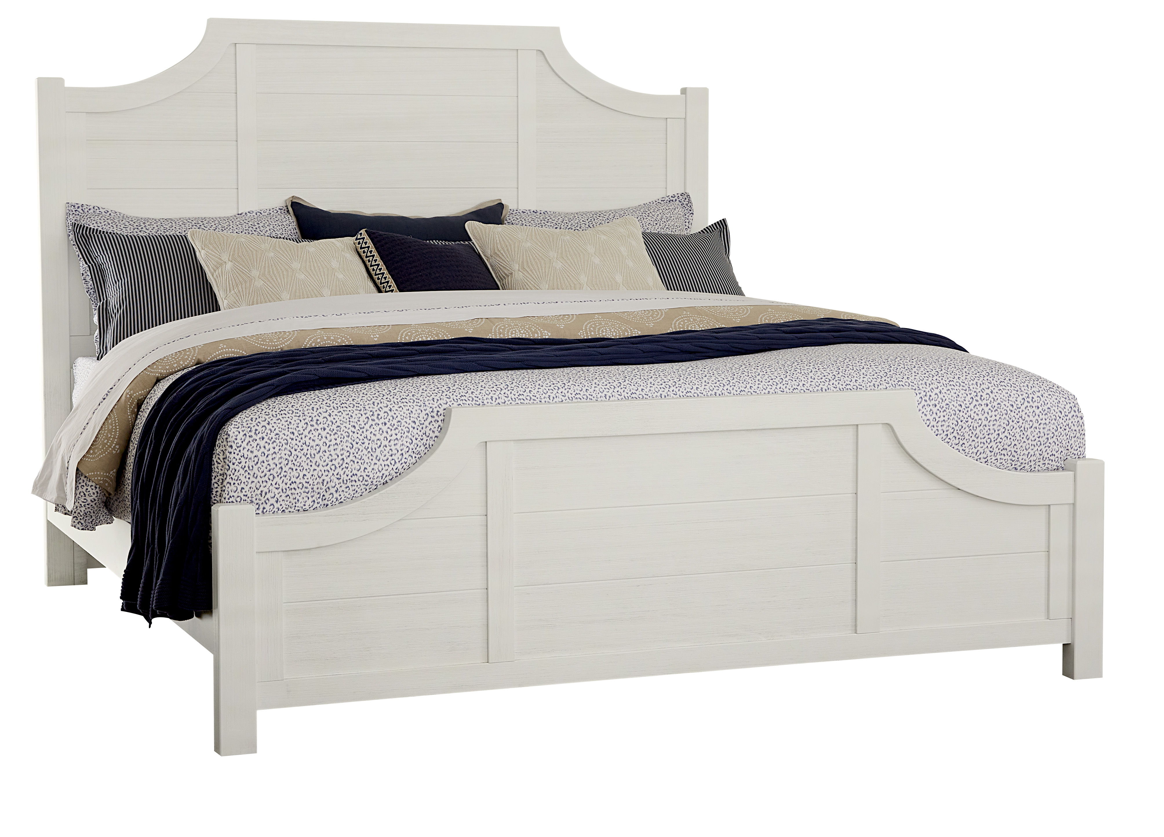 Vaughan-Bassett Maple Road - California King Scalloped Bed - Soft White