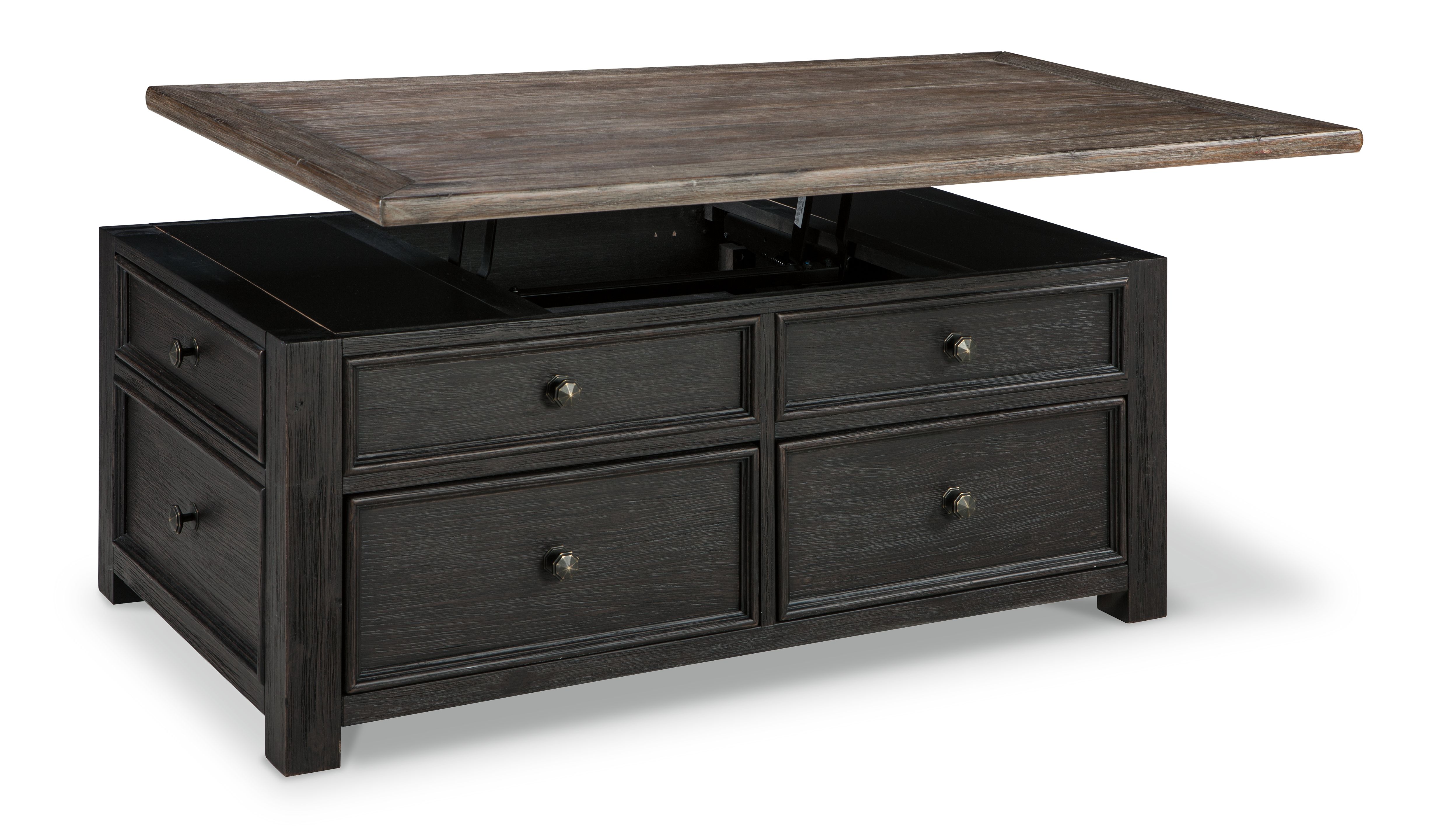 Ashley Furniture Tyler Creek - Lift Top Cocktail Table - Grayish Brown / Black - Image 11