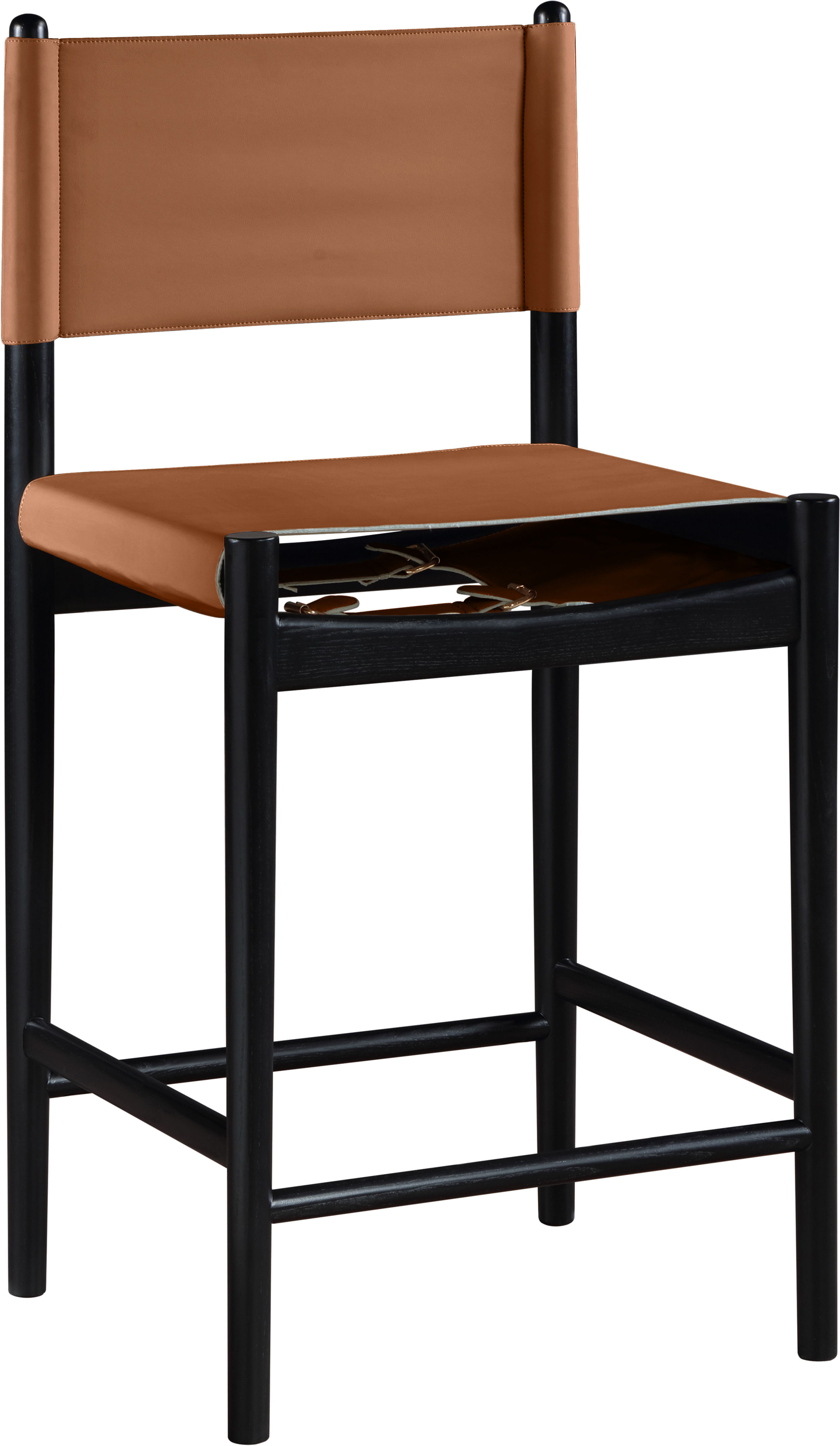 Rawlins - Vegan Leather Upholstered Counter Stool - Cognac