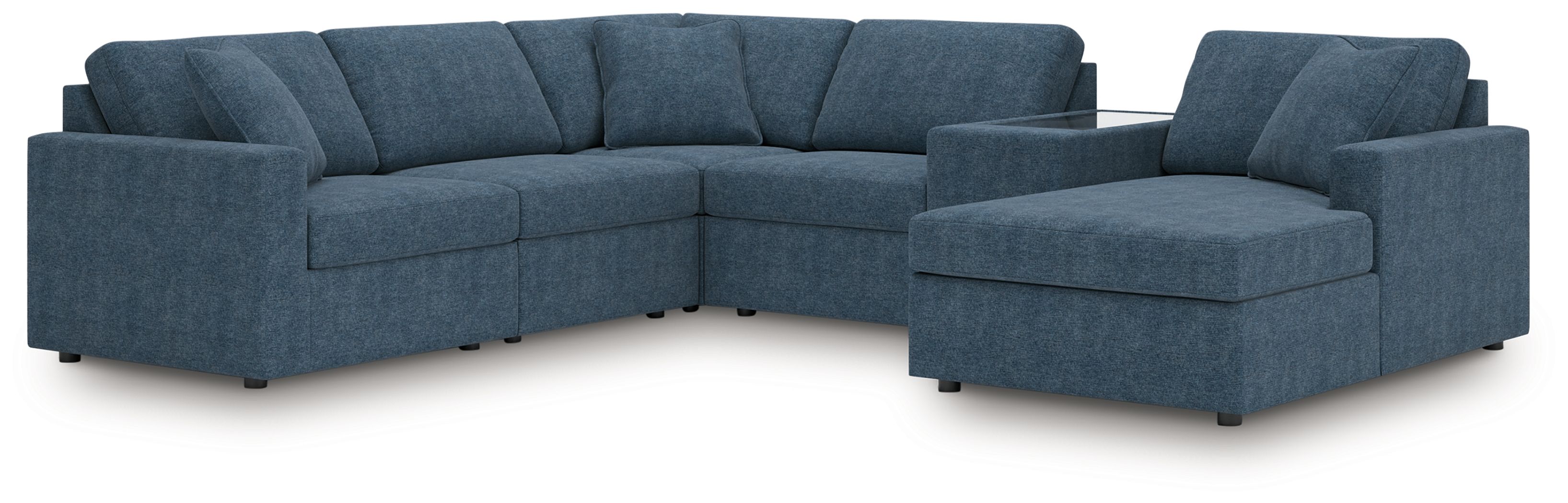 6 Pc · Sectional With Raf Corner Chaise, LAF Corner Chair And Storage Console