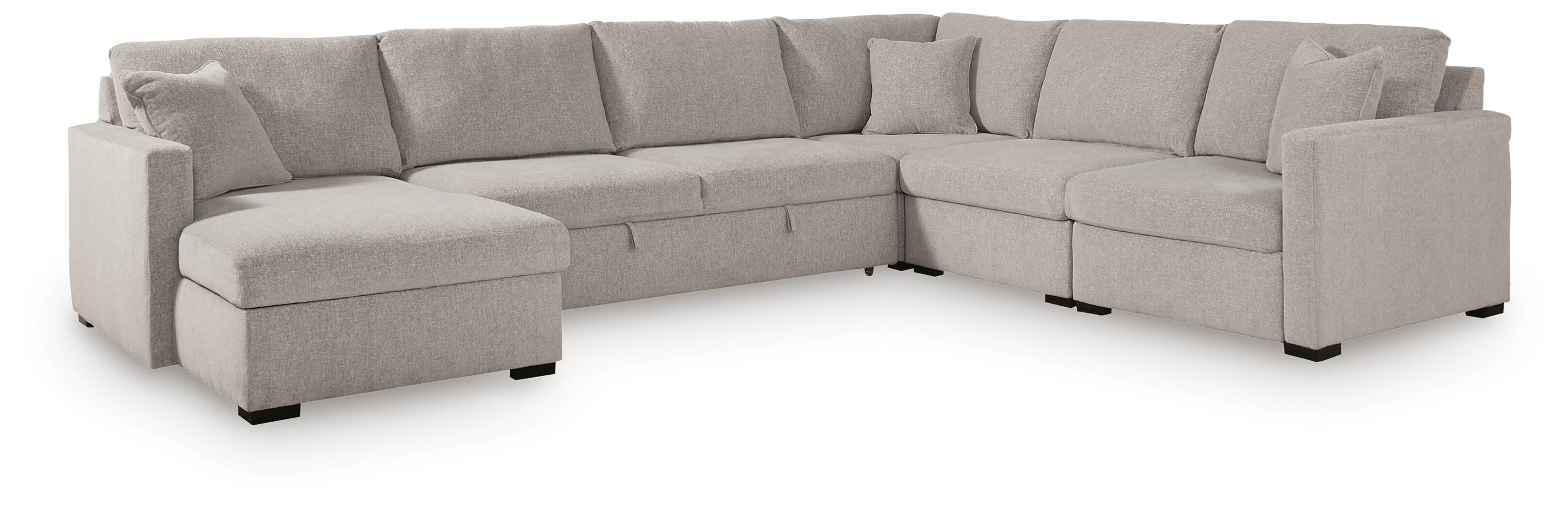 5 Pc · Sectional With LAF Corner Chaise And Pop Up Sleeper