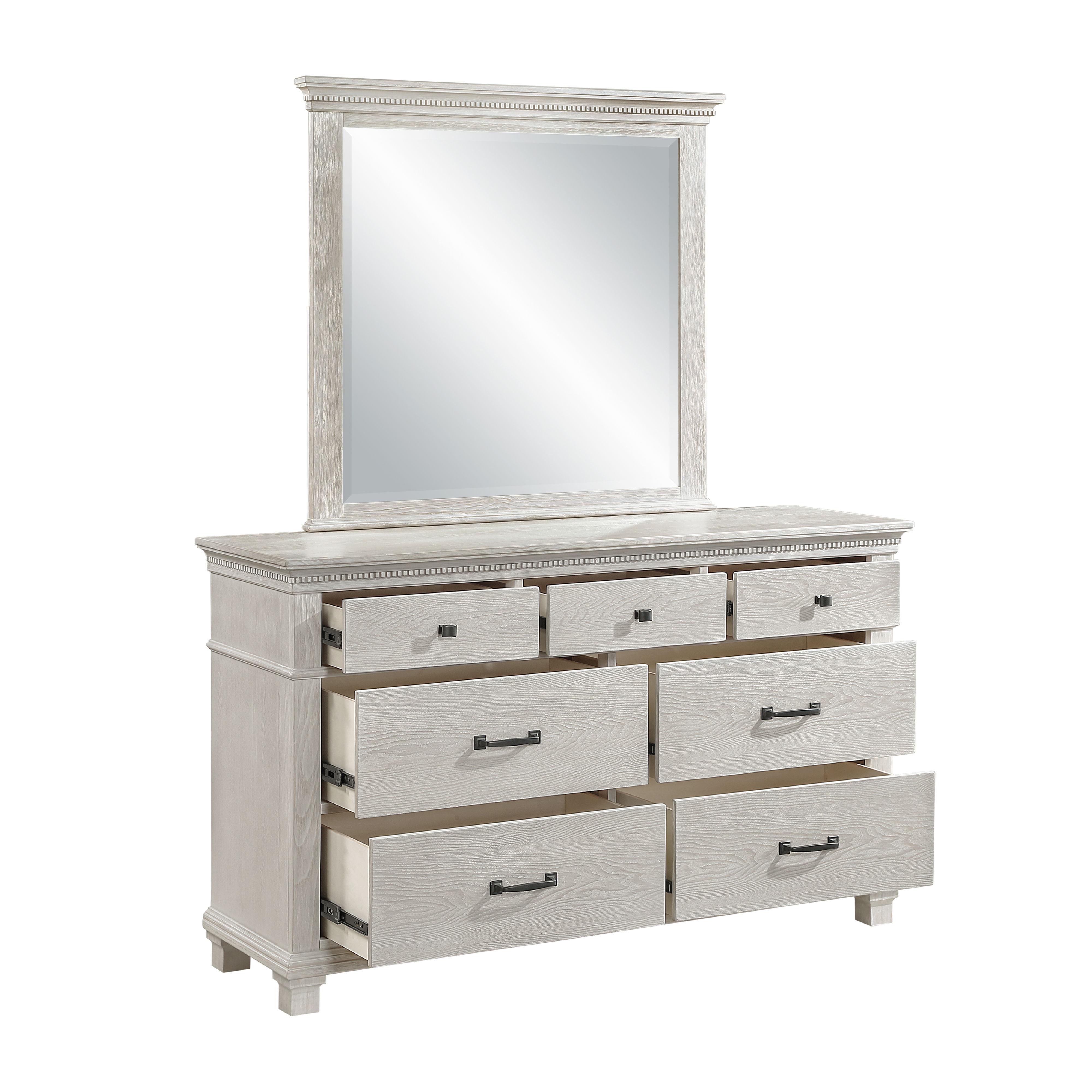 Silver Sands - Dresser & Mirror - Gray