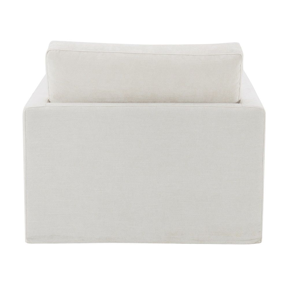 Frederick - Swivel Chair With Pillow - Ivory Fabric, beige, view 3