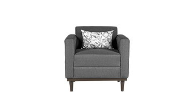 Aiden - Chair With 1 Pillow - Silver Gray