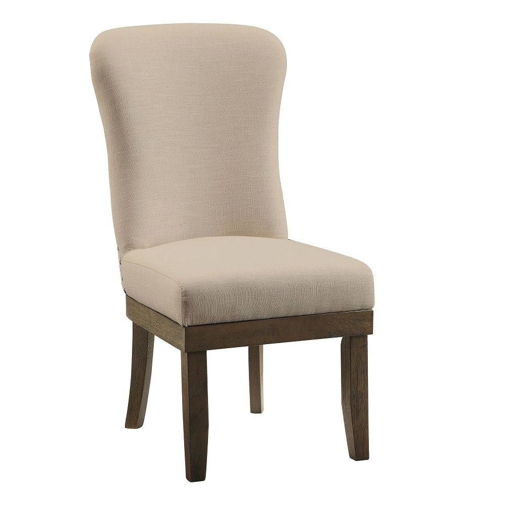 Landon - Side Chair (Set of 2) - Beige Linen & Salvage Brown, beige, view 2