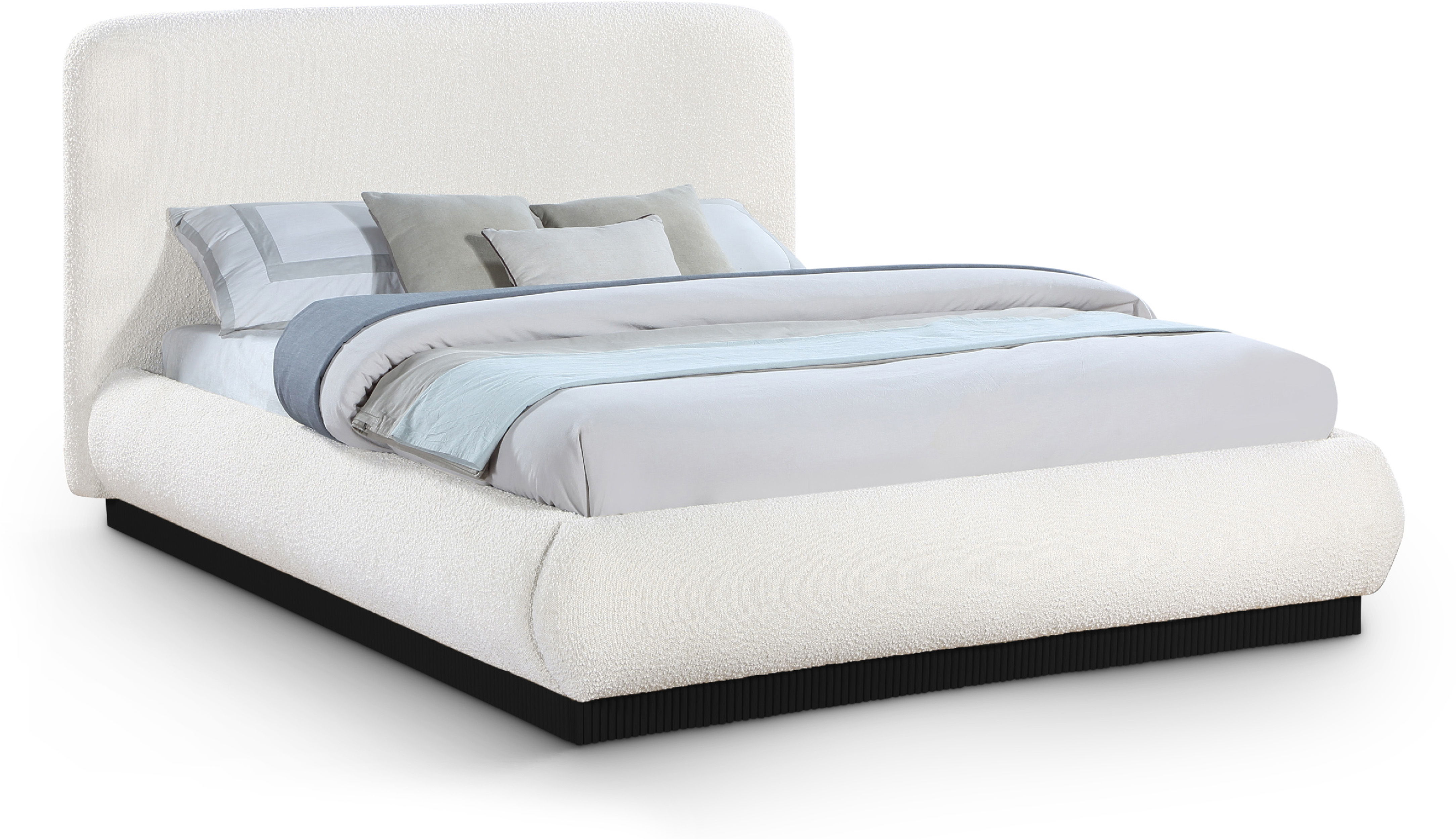 Rigby - King Bed With Black Base - Cream