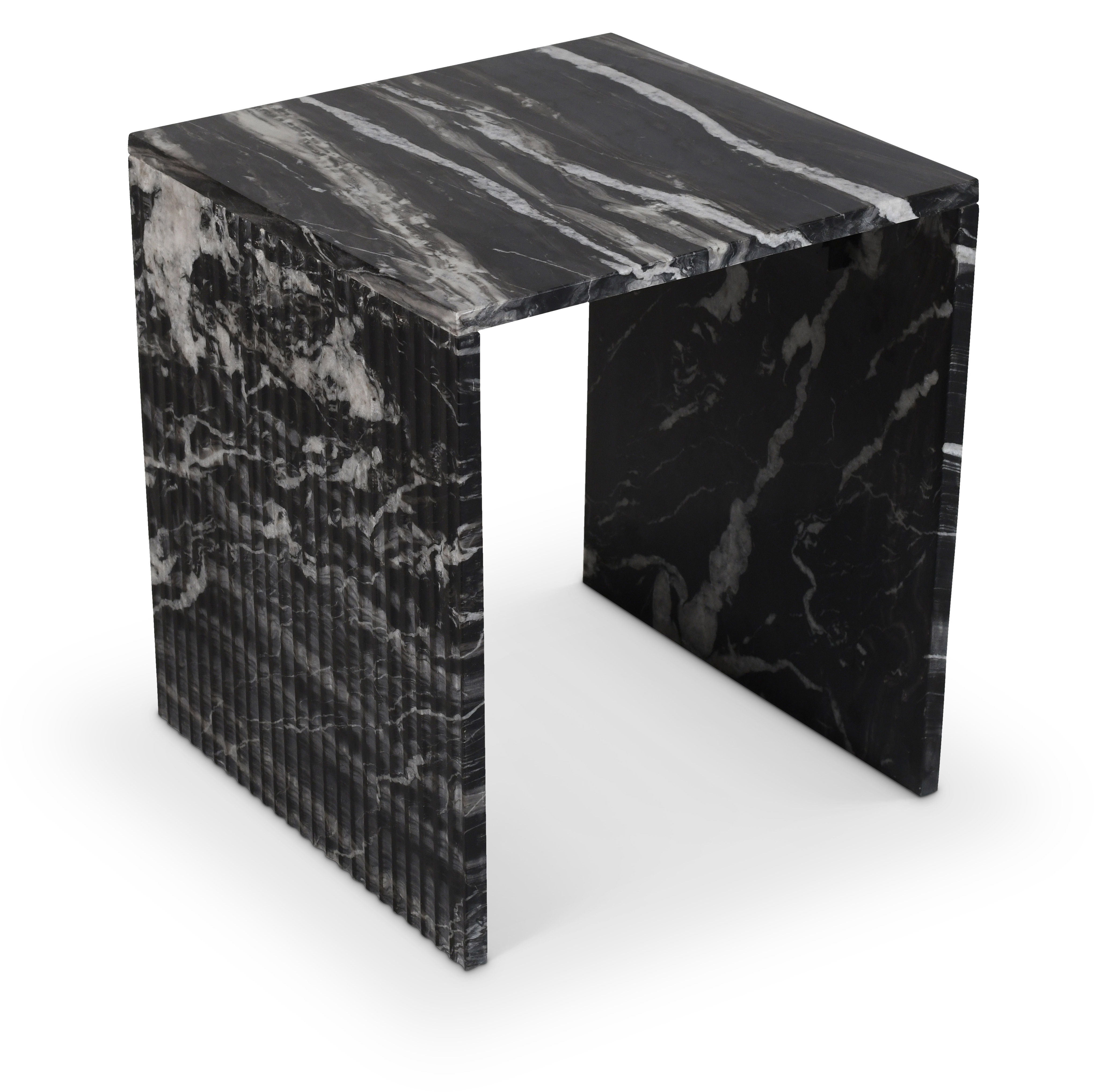 Pienza - Marble End Table - Black