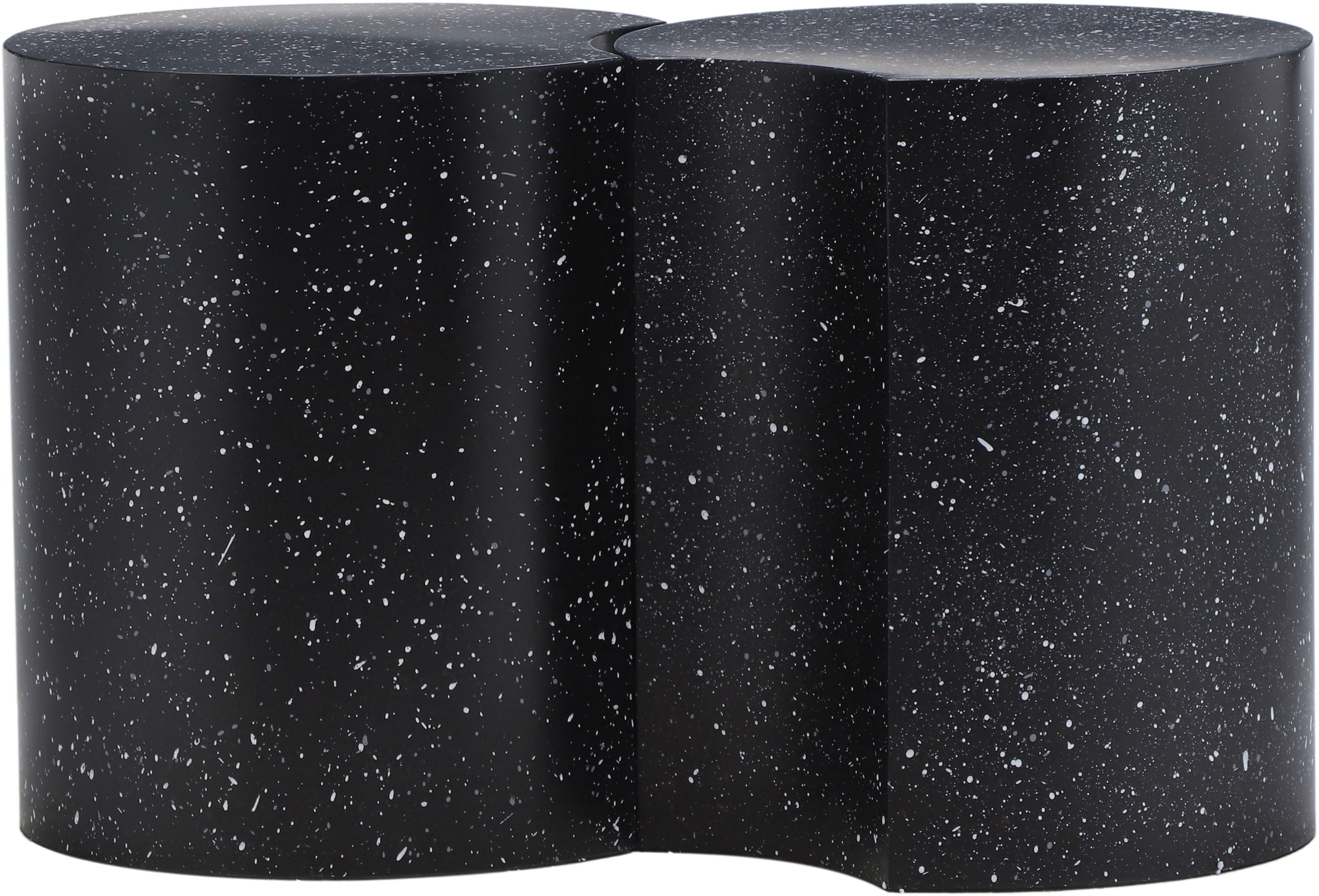 Dimple - 18" 2 Piece Modular End Table - Black Terazzo