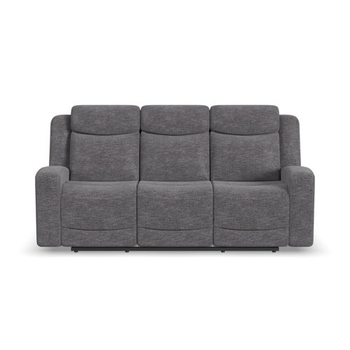 Ridge - Power Reclining Sofa With Power Headrests - Granite, dark gray
