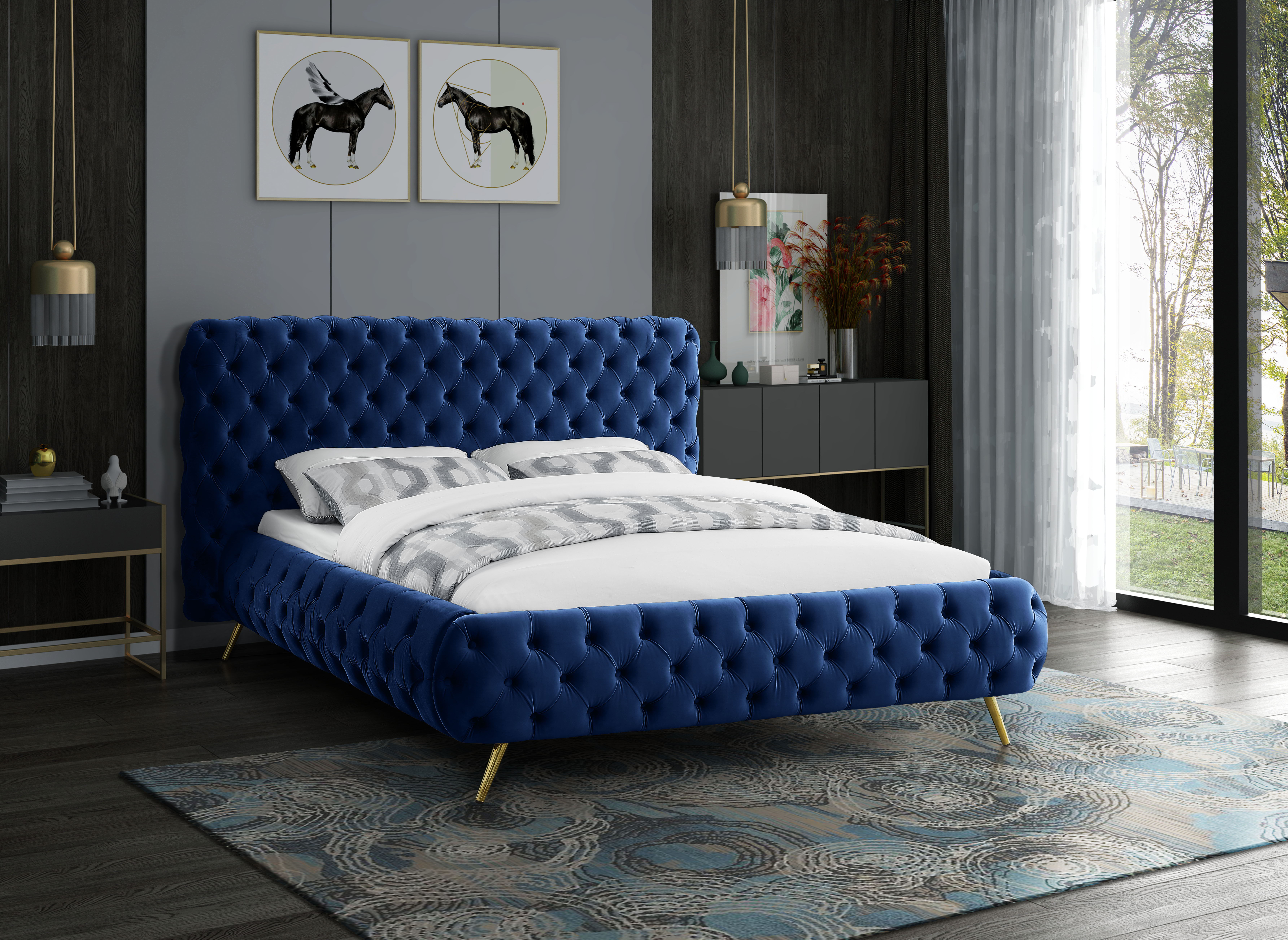 Delano - King Bed - Navy