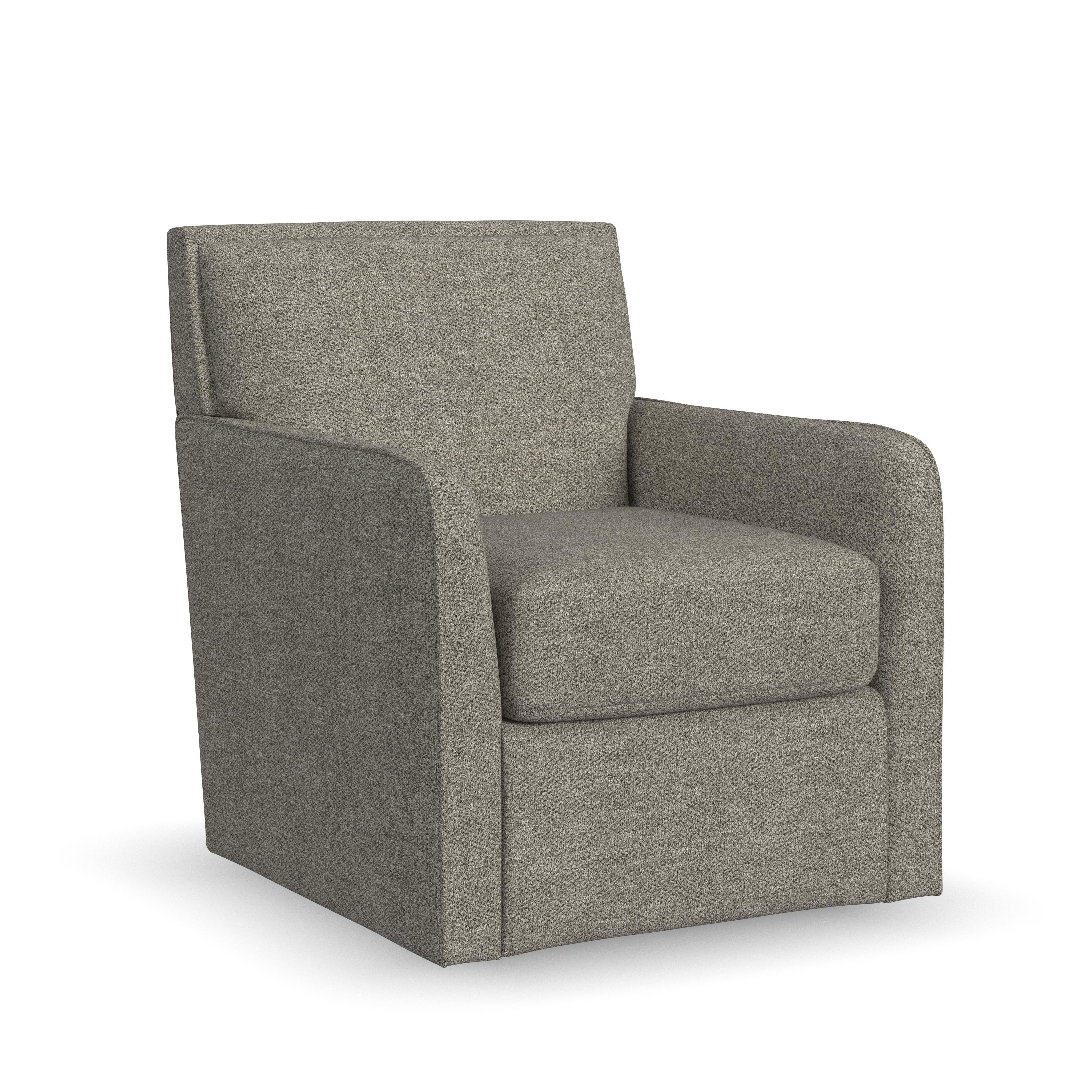 Beckett - Transitional Fabric Swivel Chair, gray