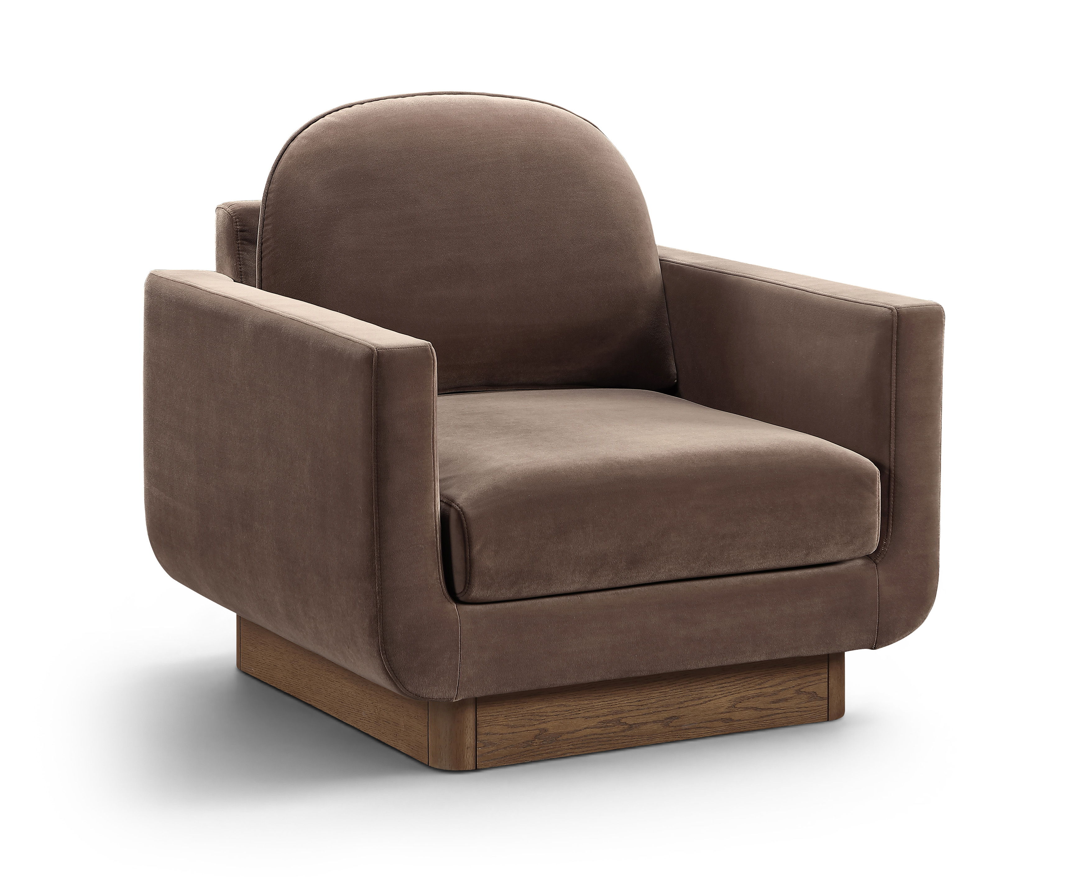 Diviento - Velvet Performance Fabric Upholstered Accent Chair - Brown