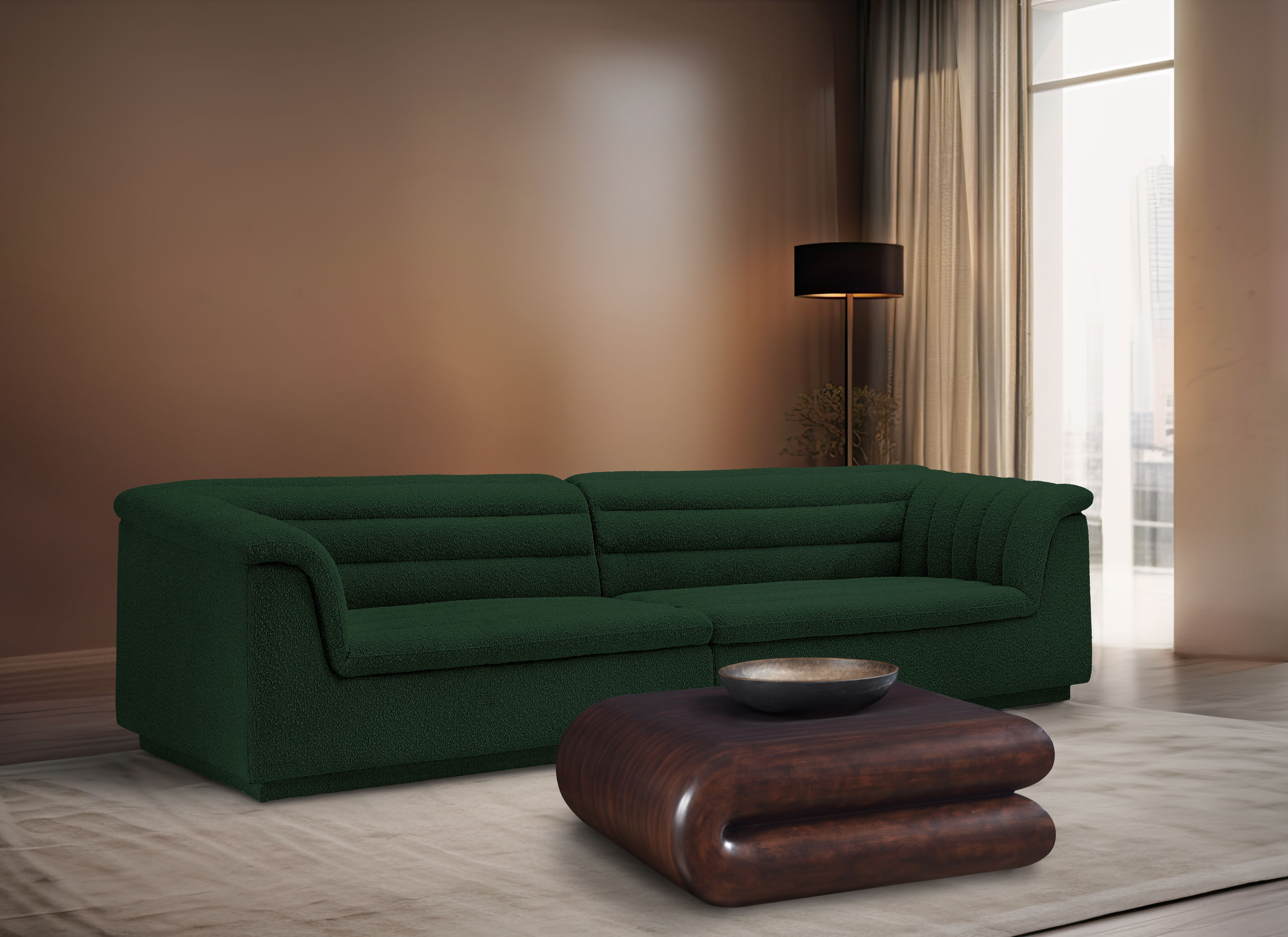 Cascade - Boucle Modular Sofa - Green