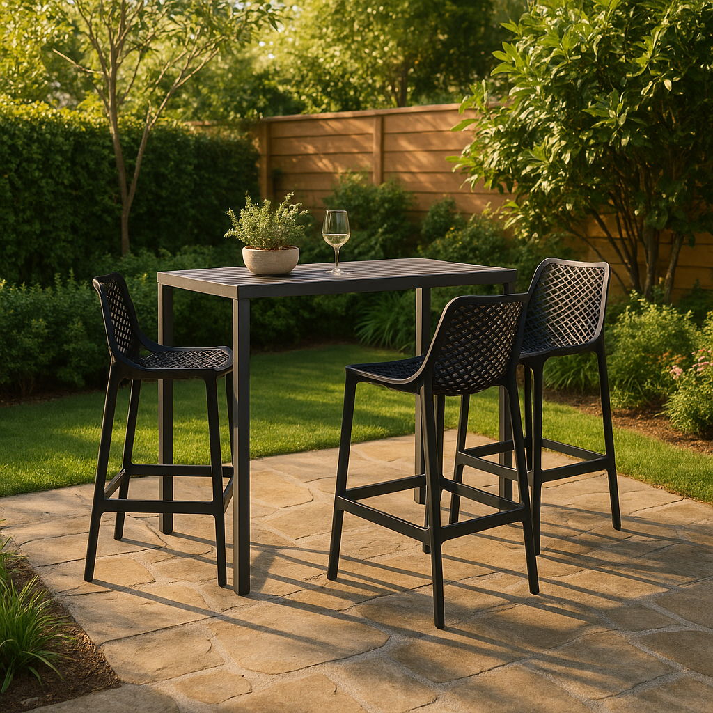 Mykonos - Outdoor Patio Stool (Set of 4) - Black