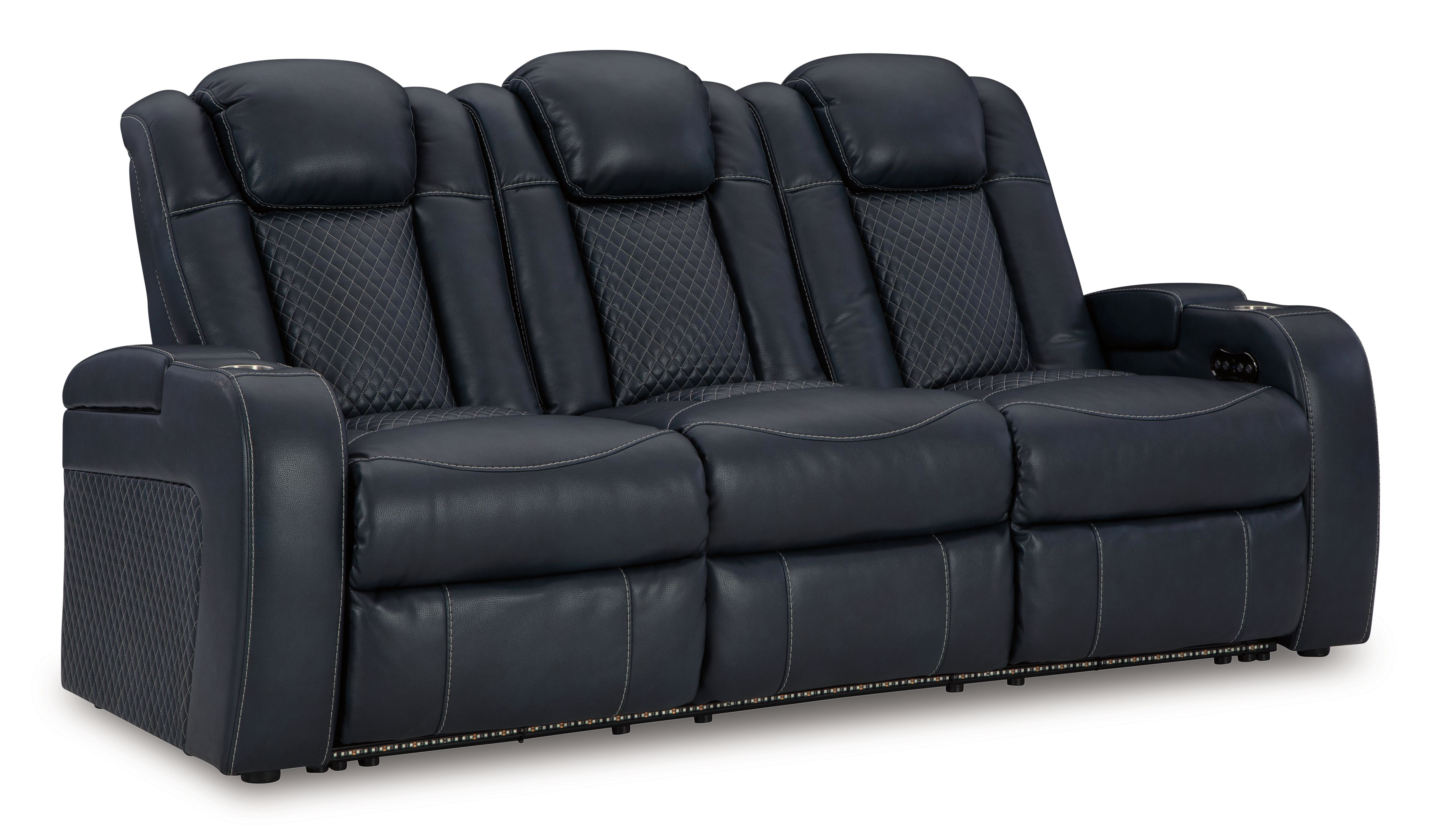 Power Reclining Sofa With Adj Headrest
