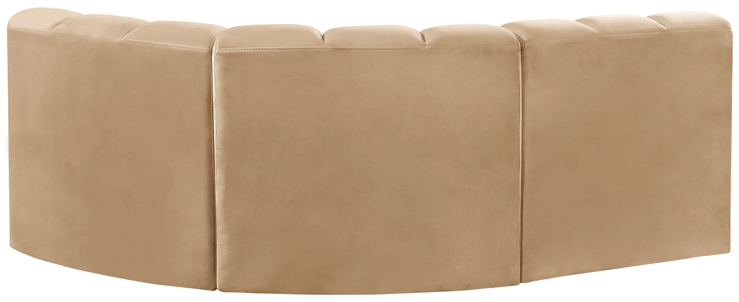 Arc - Velvet 3 Piece Sofa - Camel