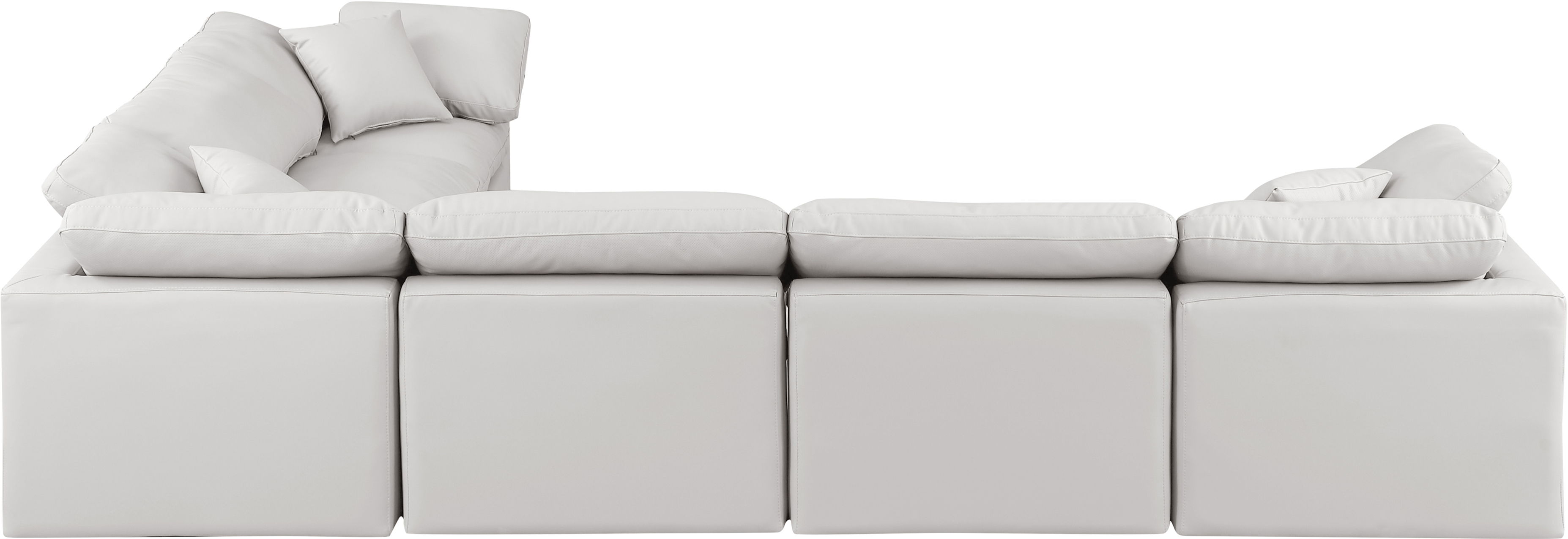 Indulge - Faux Leather 6 Piece Modular Corner Sectional - Cream