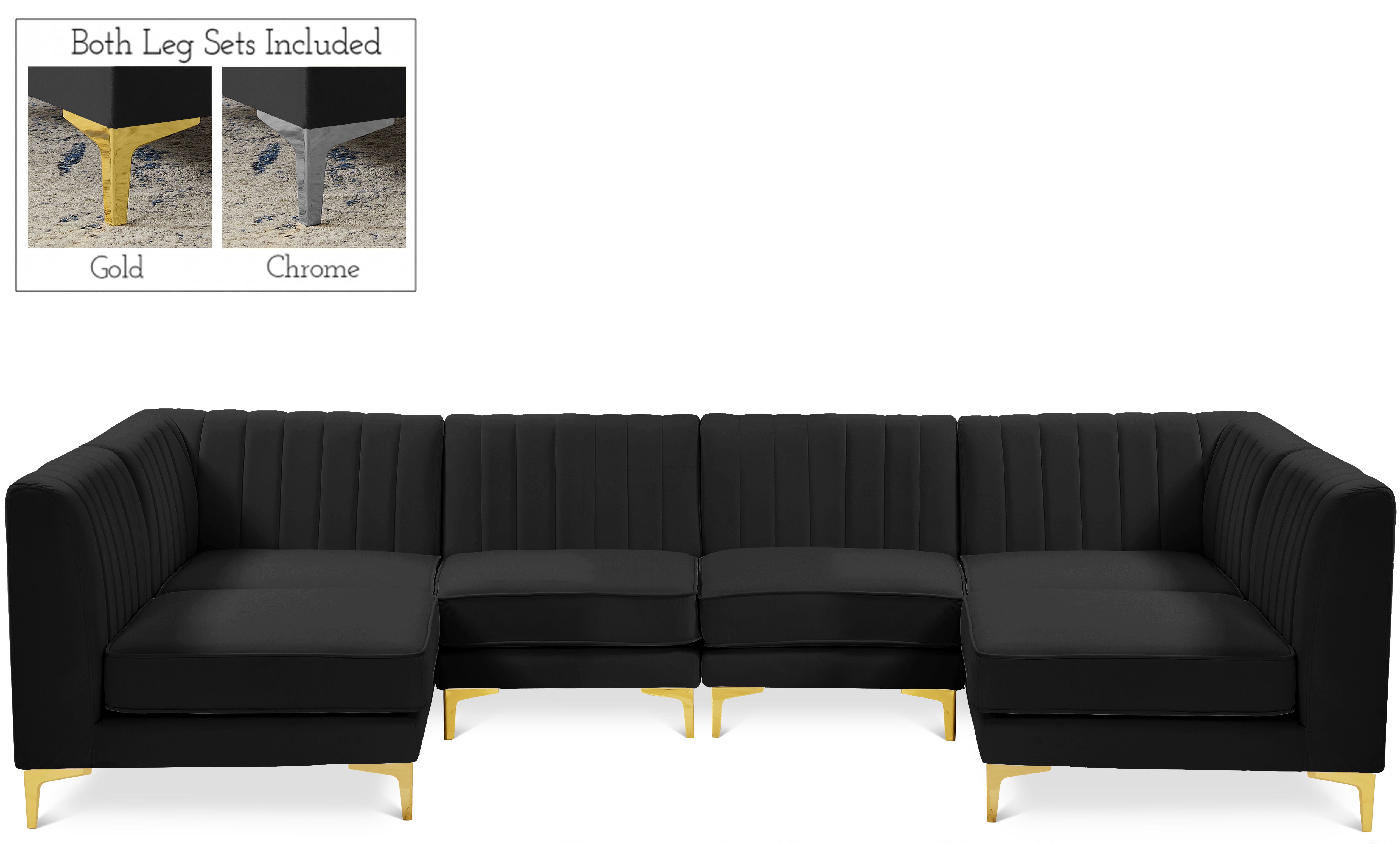 Alina - 6 Piece Modular U-Shaped Sectional - Black