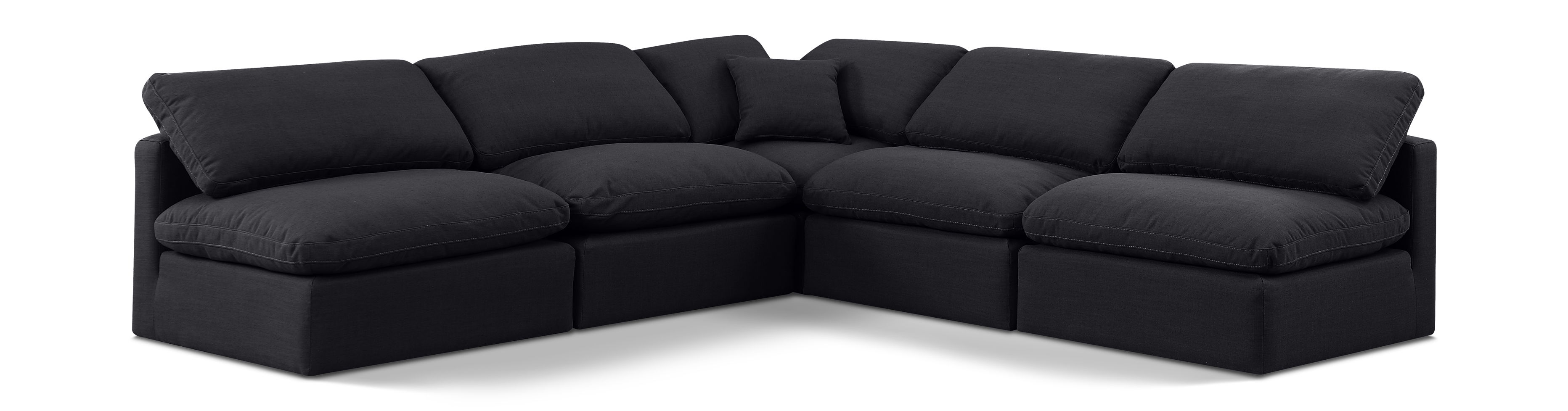 Indulge - Linen 5 Piece Modular Corner Armless Sectional - Black