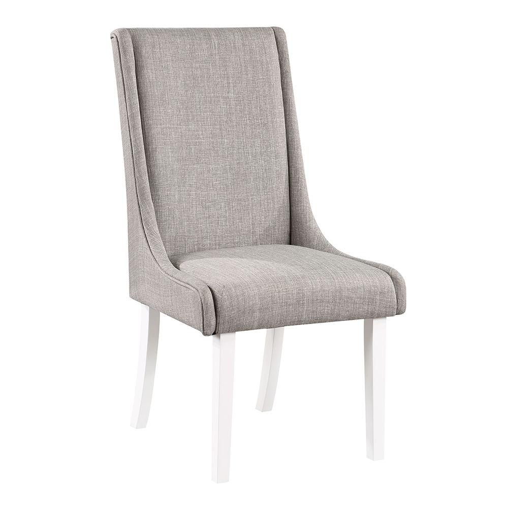 Hollyn - Side Chair (Set of 2) - Gray Linen & White, gray