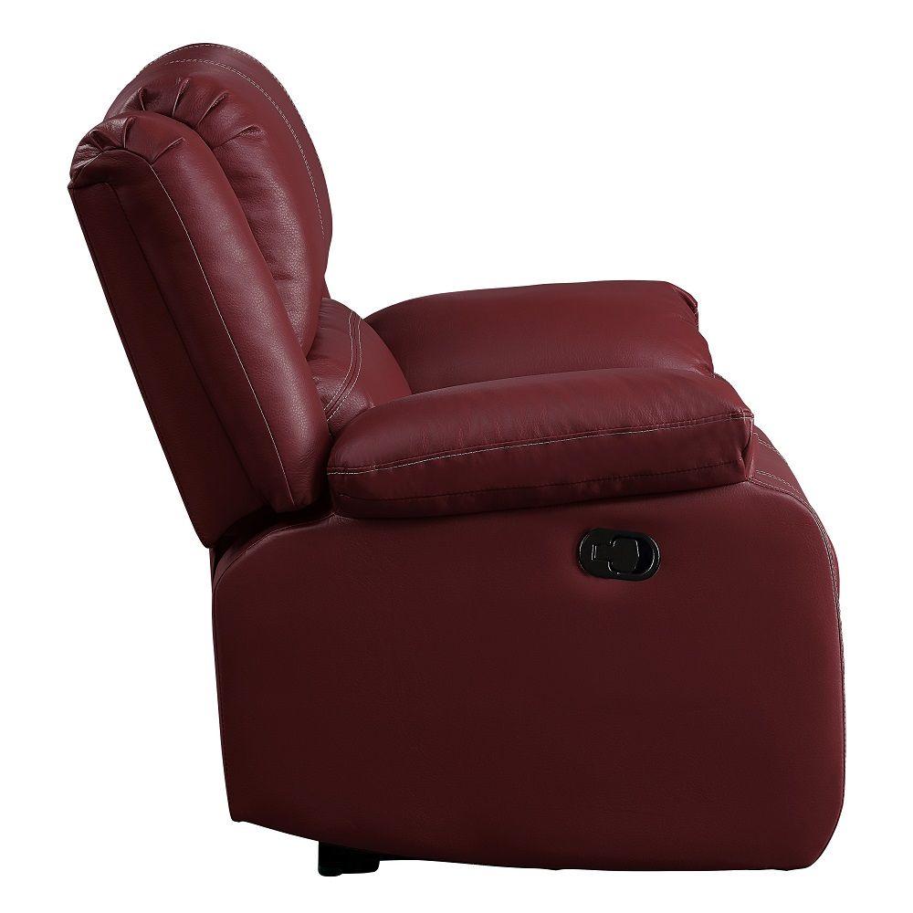 Zuriel - Motion Rocker Recliner - Red Synthetic Leather, red, view 4