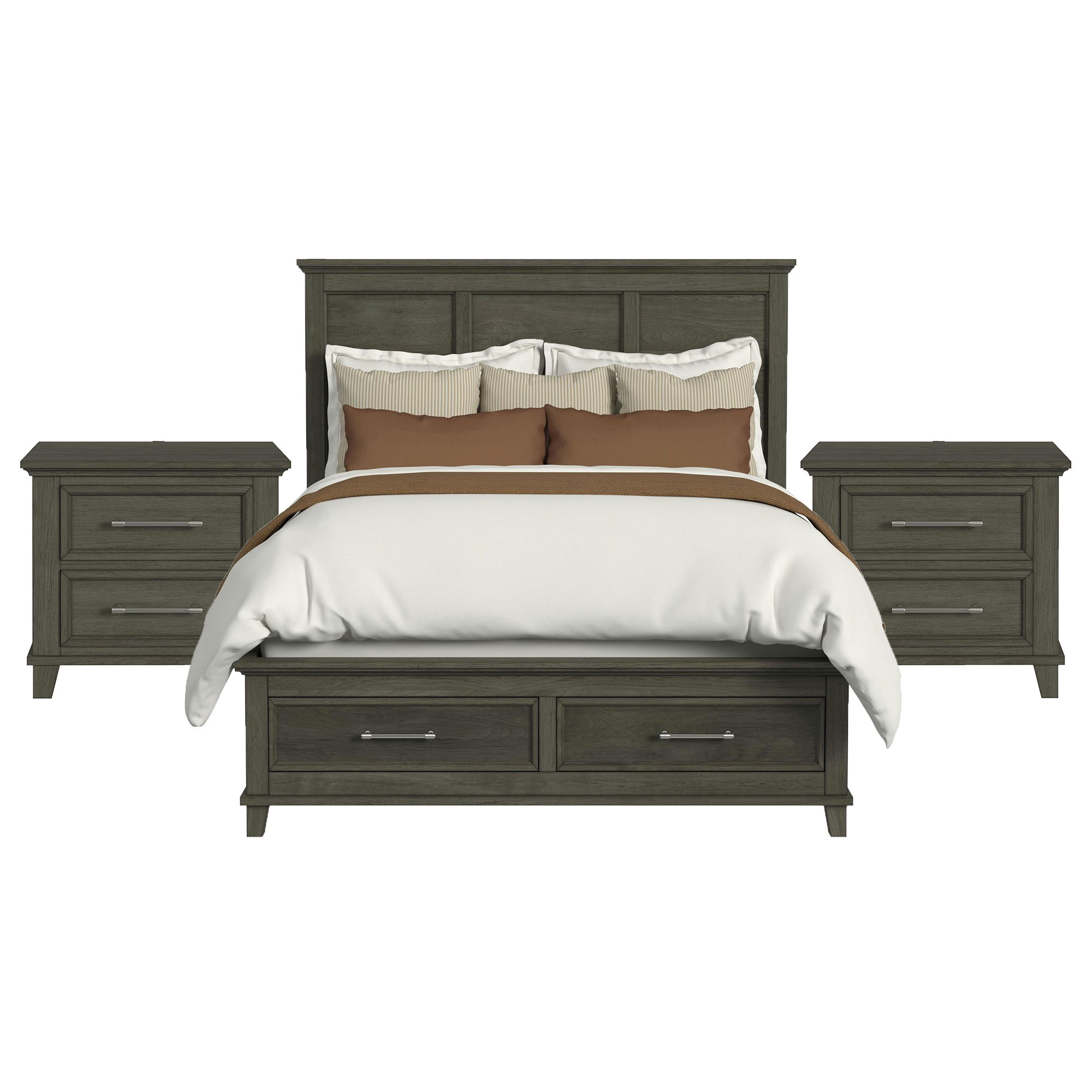Queen · 3 Pc · Bedroom Set With 2 Nightstands