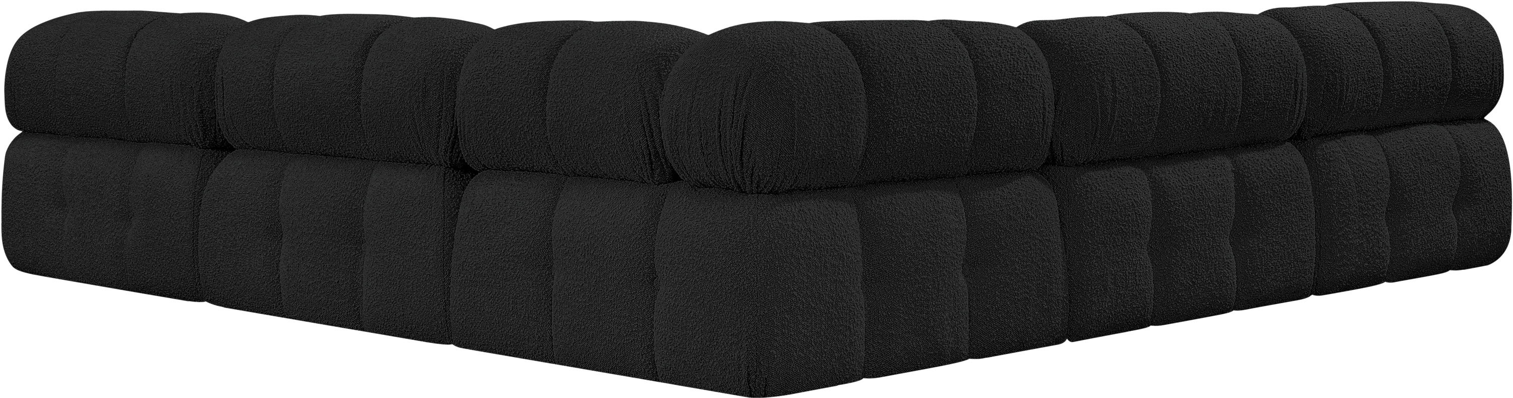 Ames - 5 Piece Fabric Modular Corner Sectional - Black