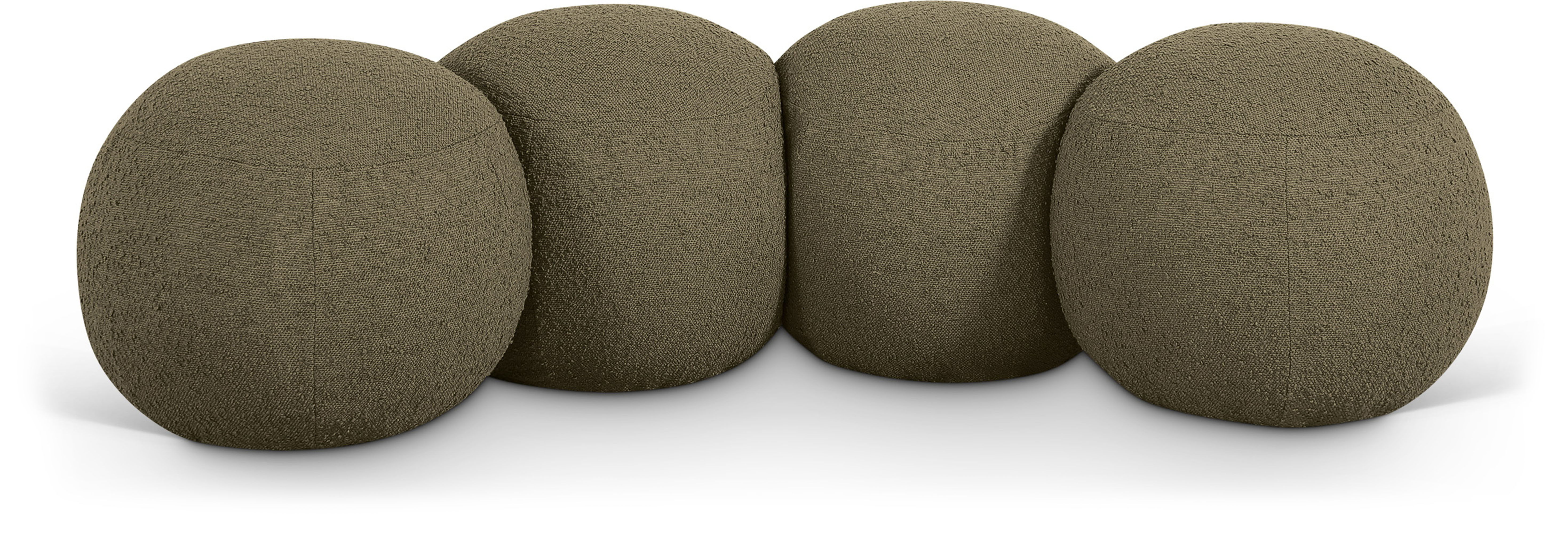 Apollo - 65" Boucle Fabric Bench - Olive