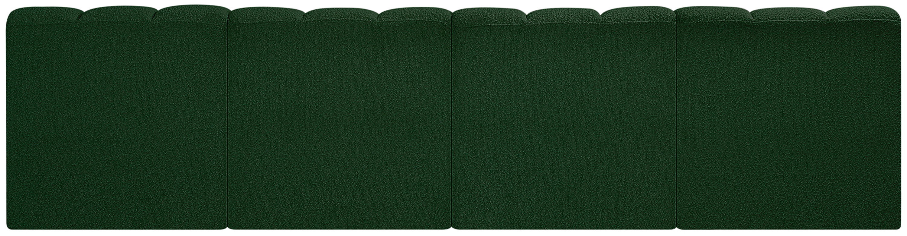 Arc - Boucle Fabric 4 Pieces Modular Sofa - Green