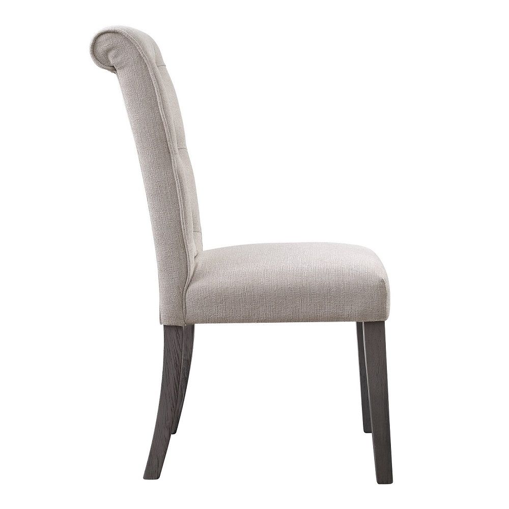 Yabeina - Side Chair (Set of 2) - Beige Linen & Gray, beige, view 8